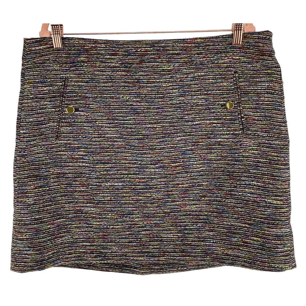 LOFT Ann Taylor Women's Size 16 Black/Multi-Colored Tweed Mini Skirt