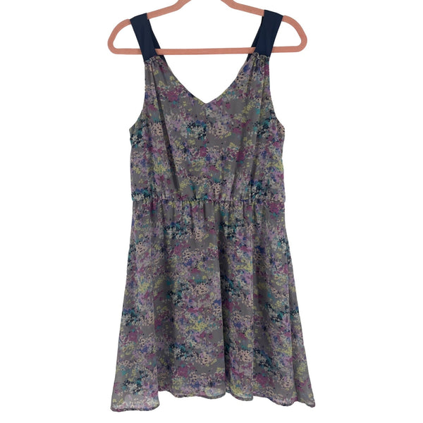 LC Lauren Conrad Women's Size 8 Purple/Multi-Colored Floral Sleeveless Dress