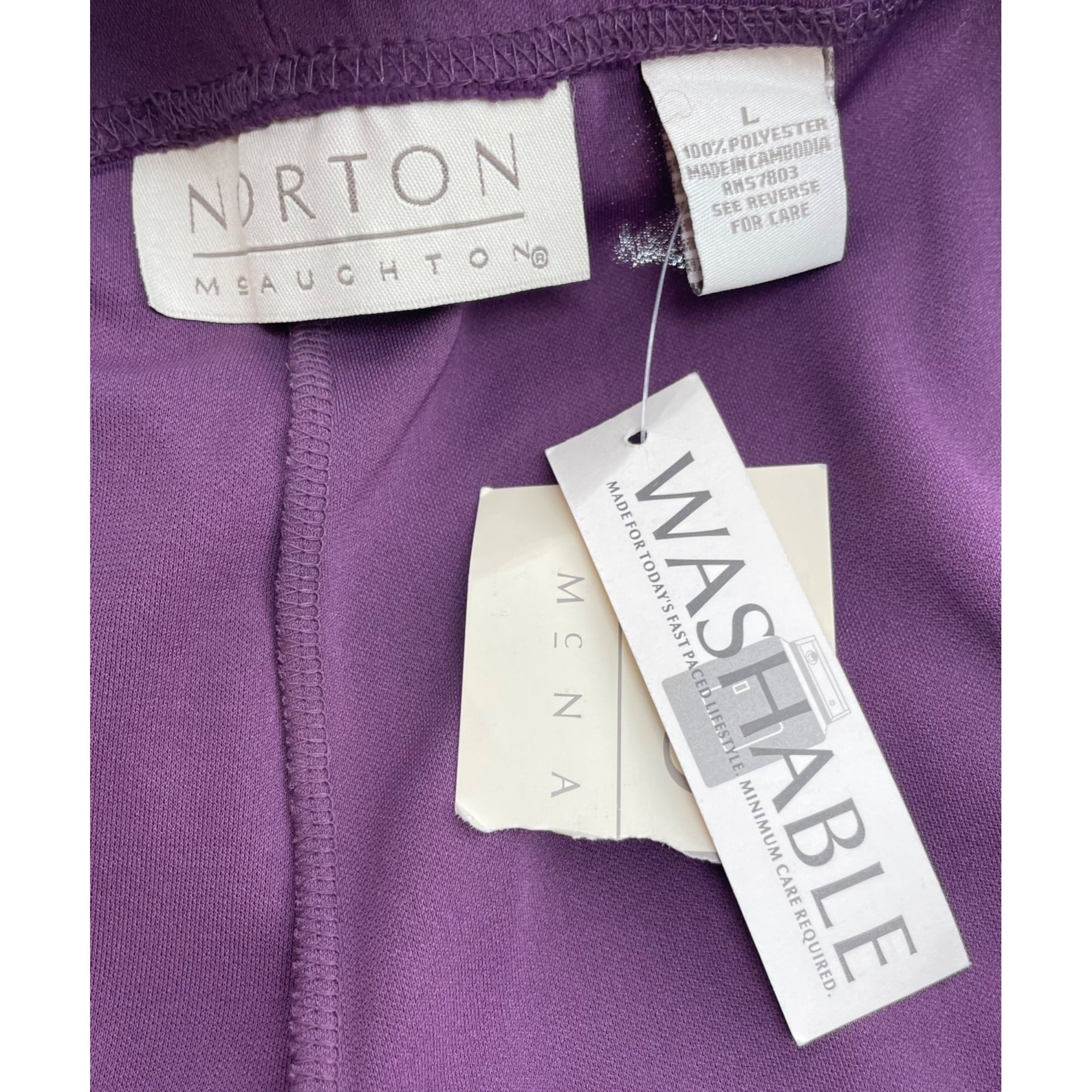 NWT Norton McNaughton Women's Size Large Plum/Purple Flowy Dress Pants