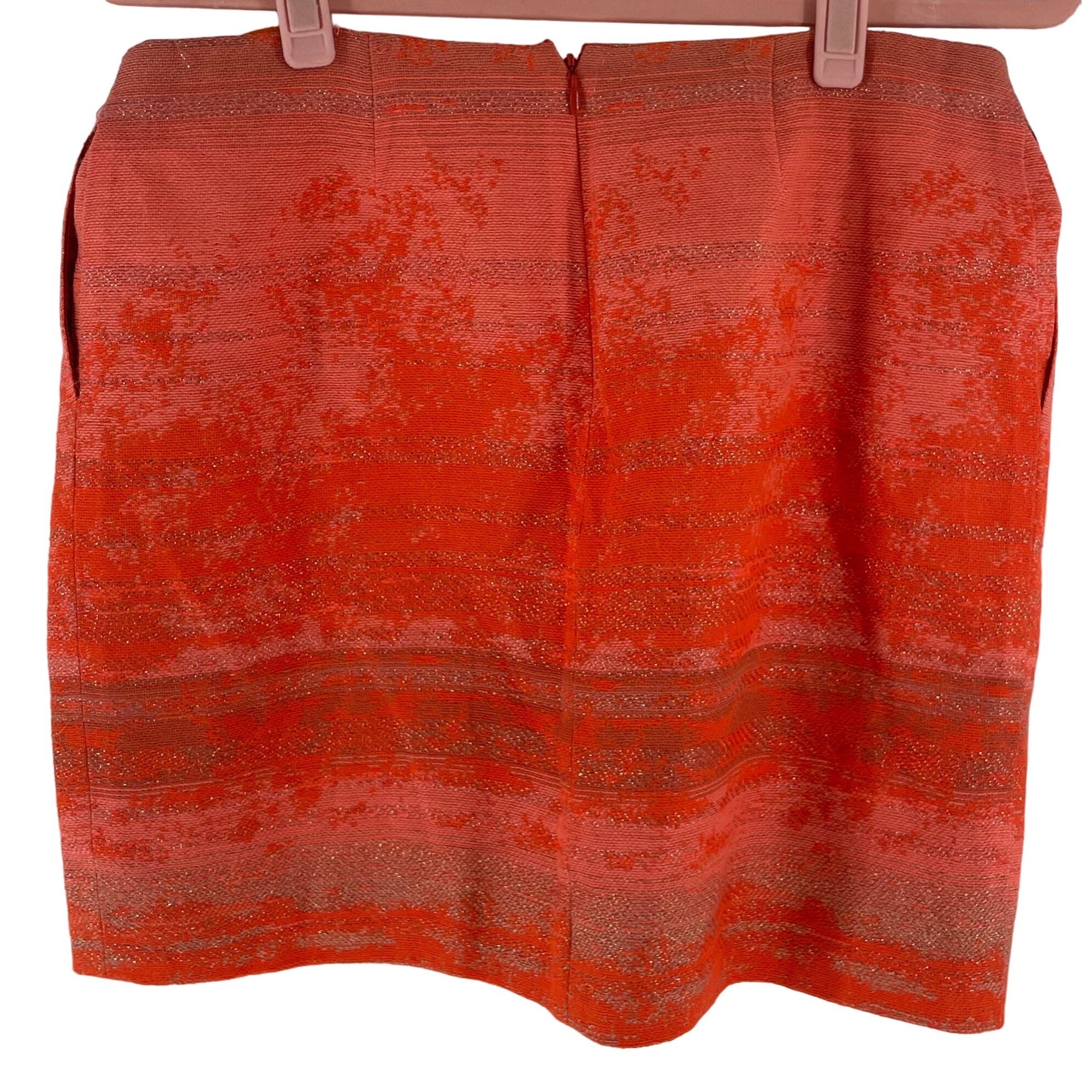 Women’s Large Orange Mini Skirt With Silver Sparkles