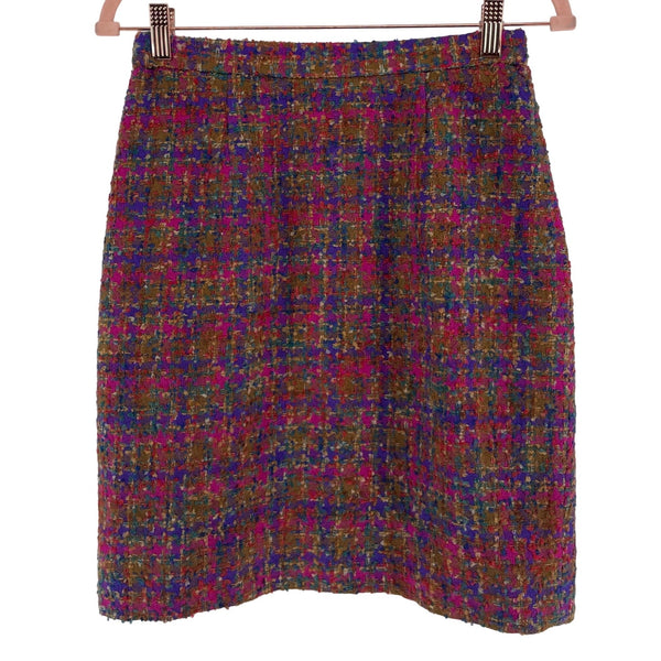 Lilli Ann Collections Women's Medium Vintage Fuchsia/Purple/Brown Tweed Skirt