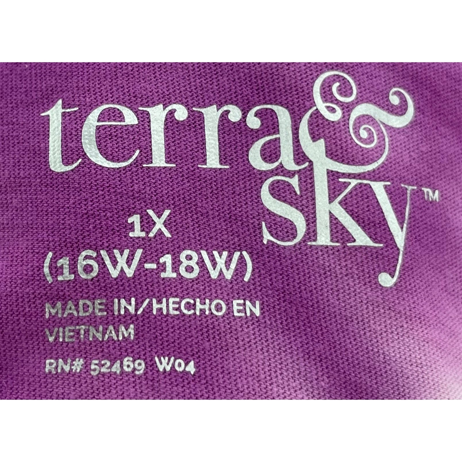 Terra & Sky Women's Size 1X (16W-18W) Purple & White Tie Dye Tank Top