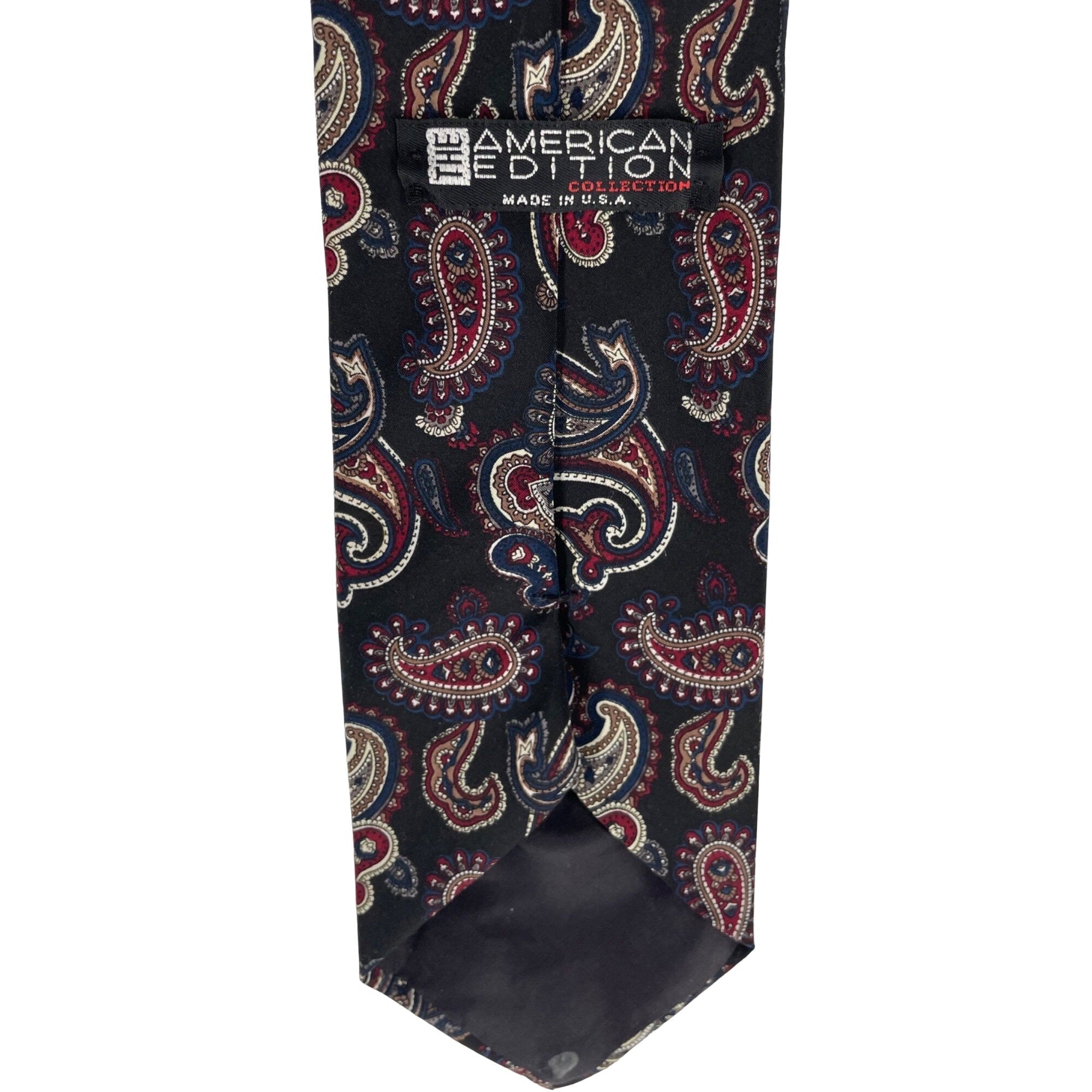 The American Edition Men's Black, Navy & Maroon Paisley Dress Tie