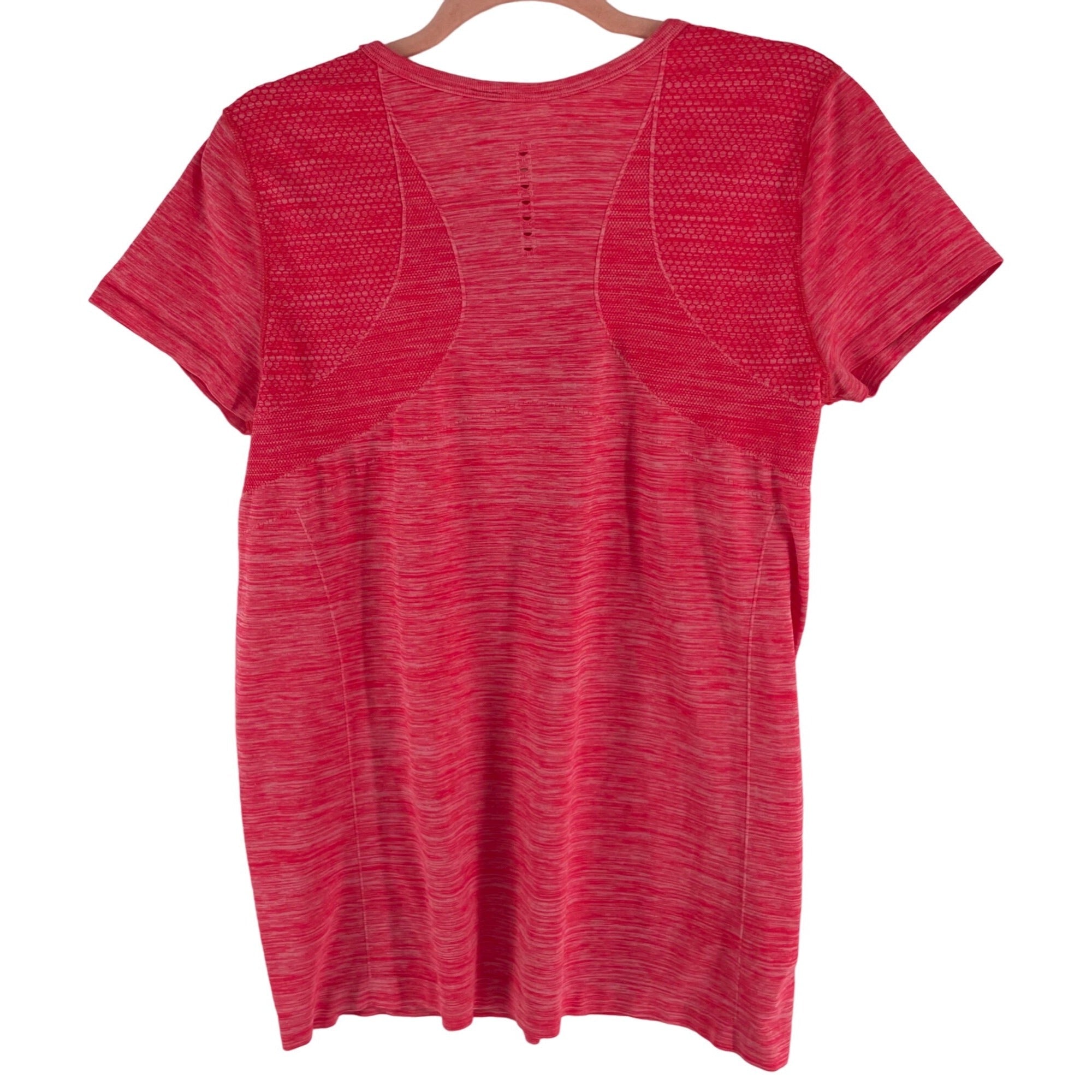Morét Ultra Women's Size XL Hot Coral Pink Crew Neck Short-Sleeved Workout Top