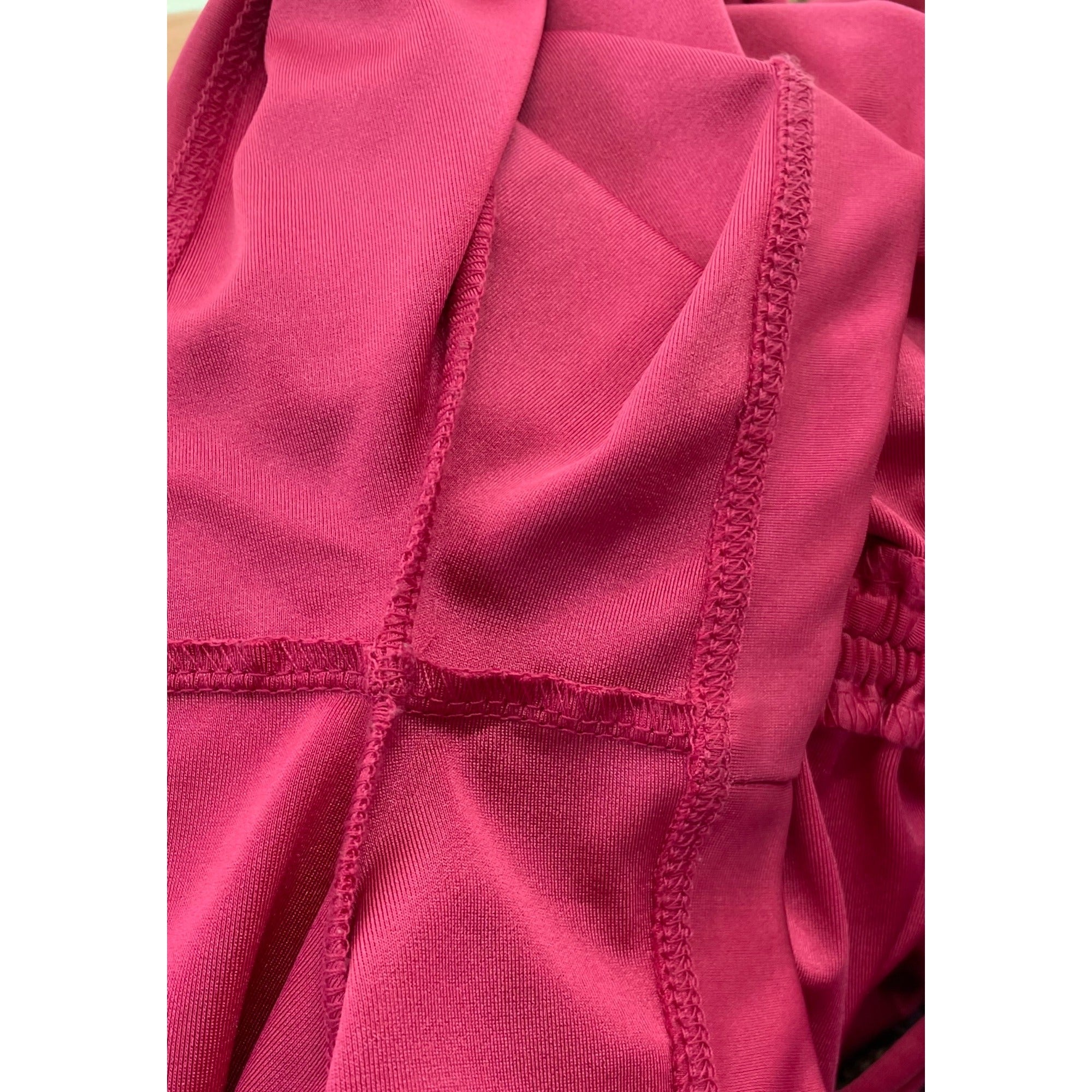 Forever 21 Women's Size Large Fuchsia Satin Long-Sleeved Bodycon Romper Shorts