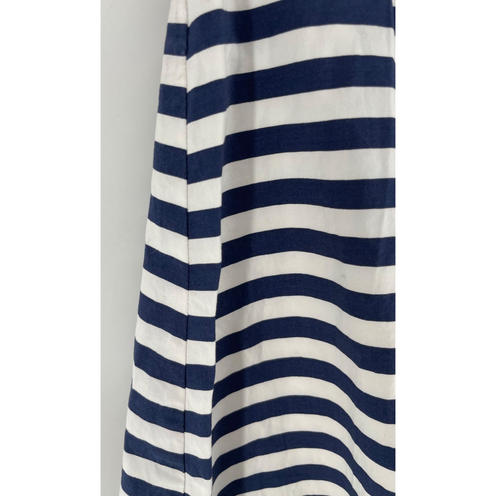 LOFT Ann Taylor Women's Size 6 Navy & White Sailor Striped A-Line Midi Skirt