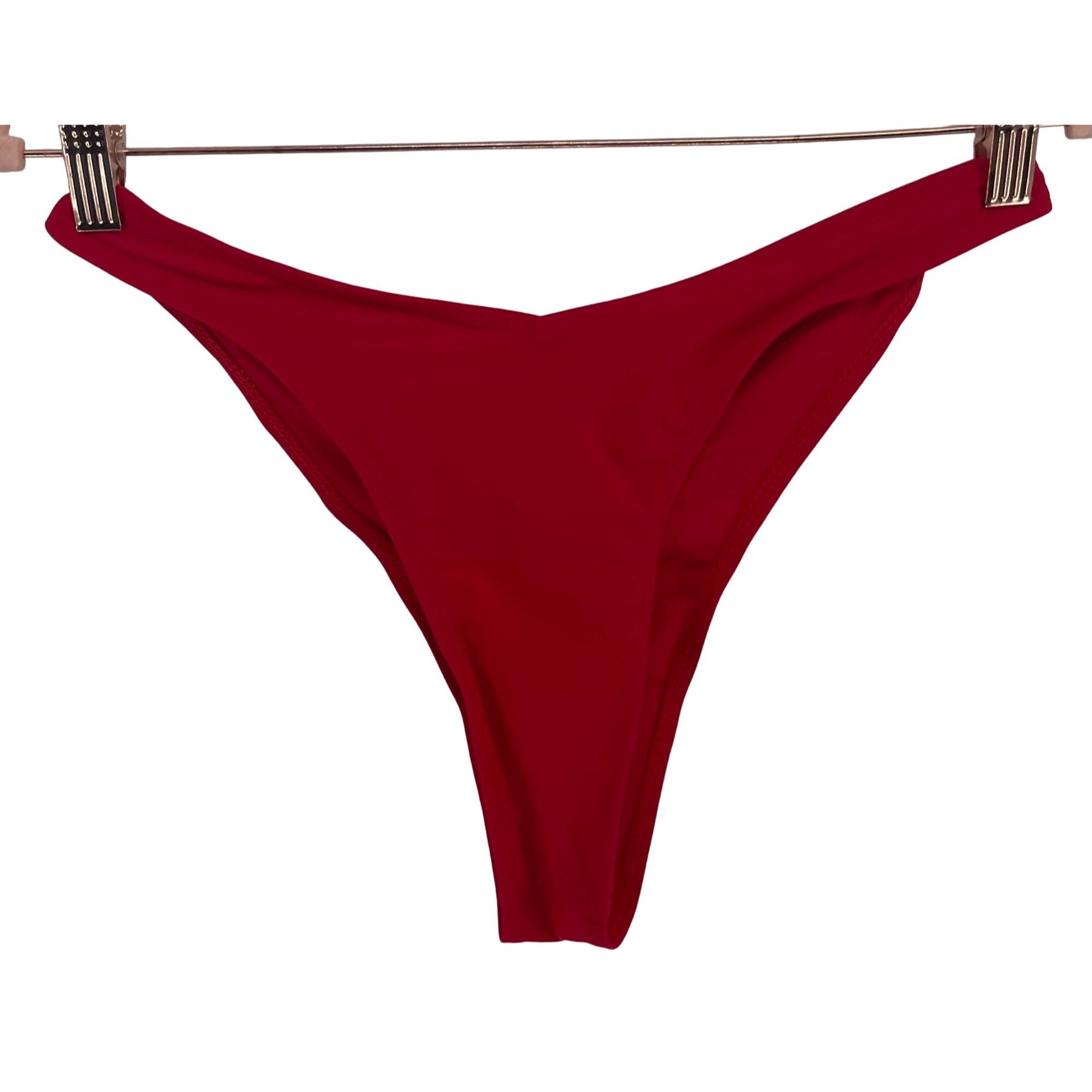 Women's Size Large Red Cheeky Bikini Bottoms