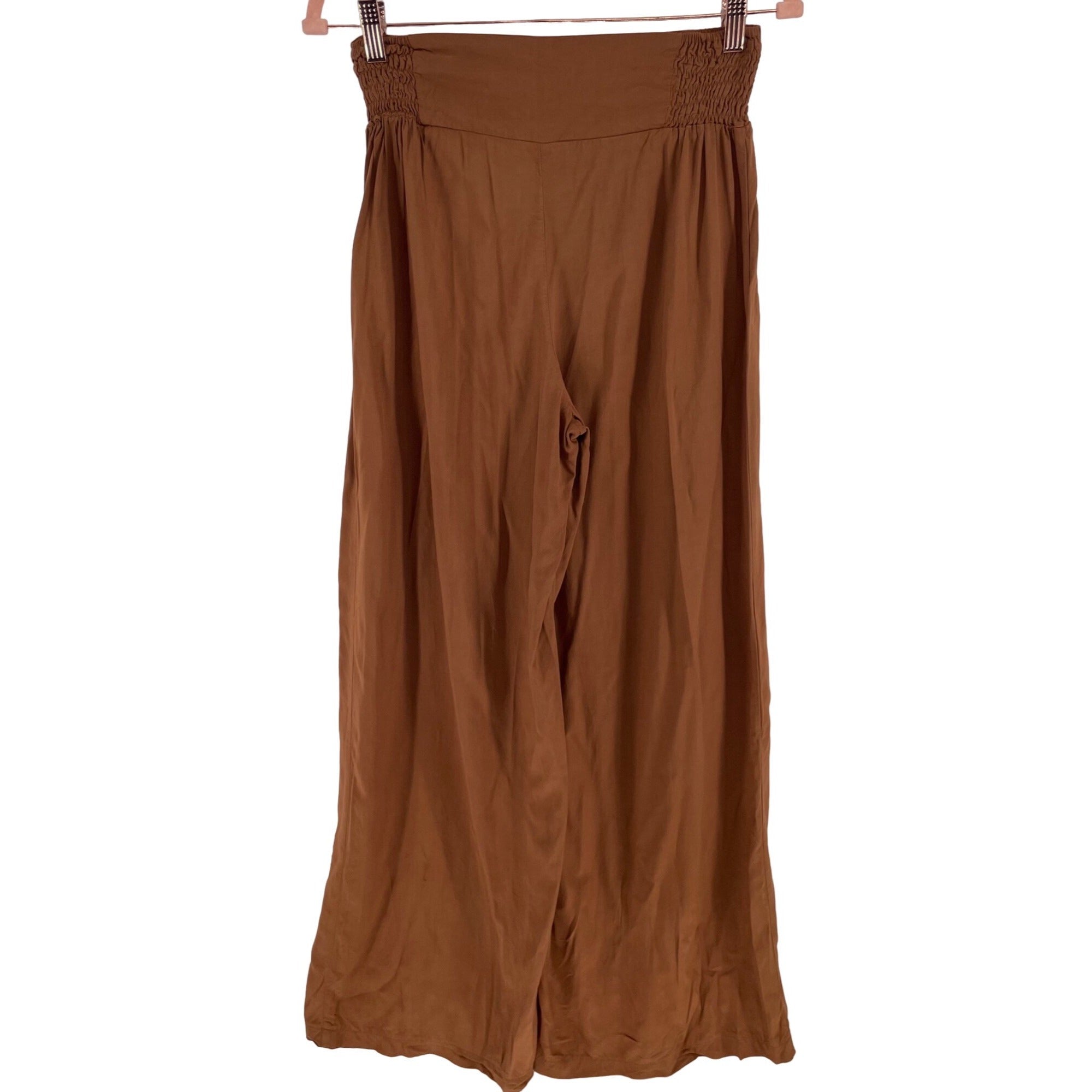 Loca Women's Size Small Burnt Orange Flared Wide-Leg Flowy Boho Pants