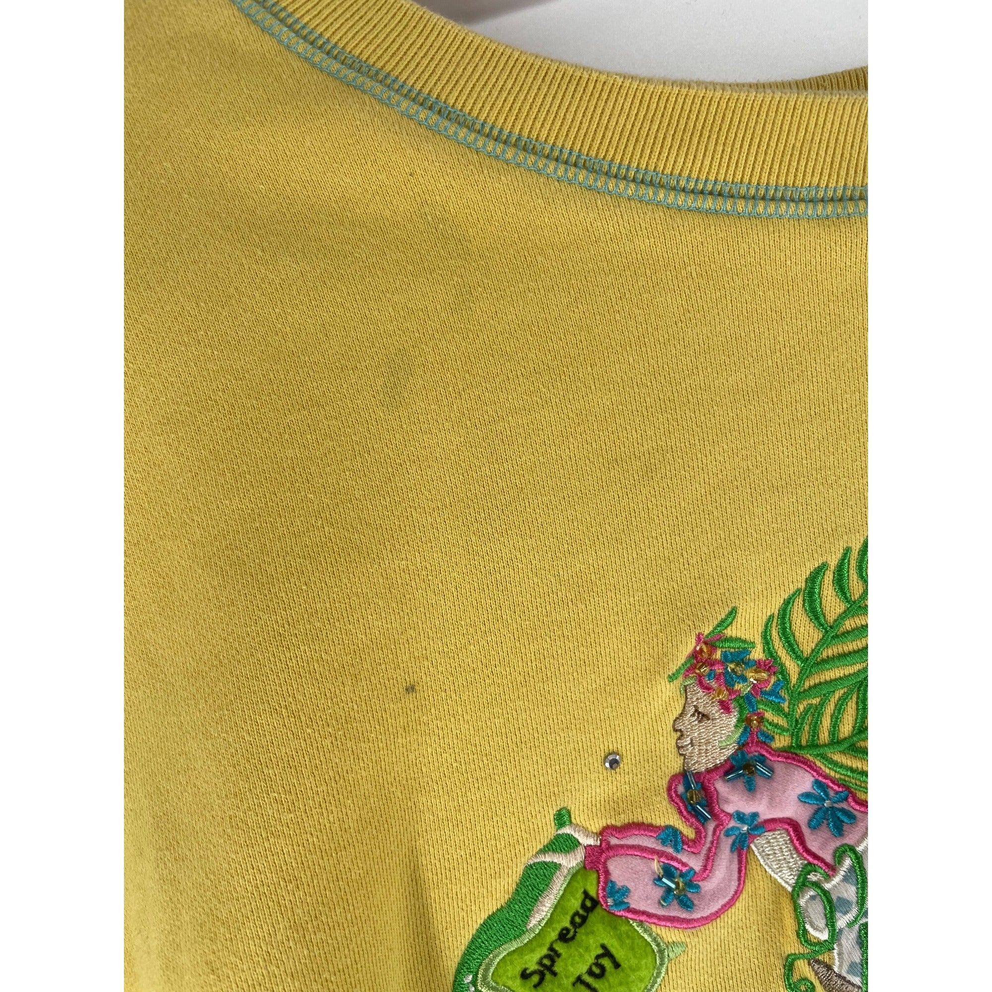 The Quacker Factory Women's Size XL Yellow Fairy Joy Sleeveless Crop Top