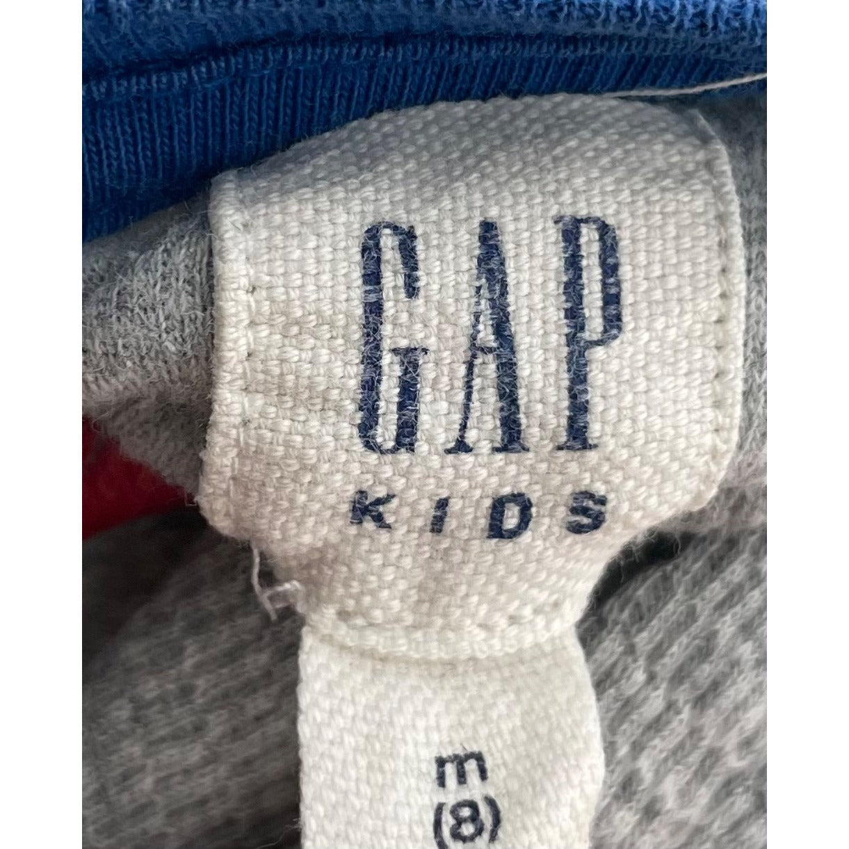 GAP Kids Boy's Size Medium (8) Grey/Red/Blue Long-Sleeved Henley Shirt