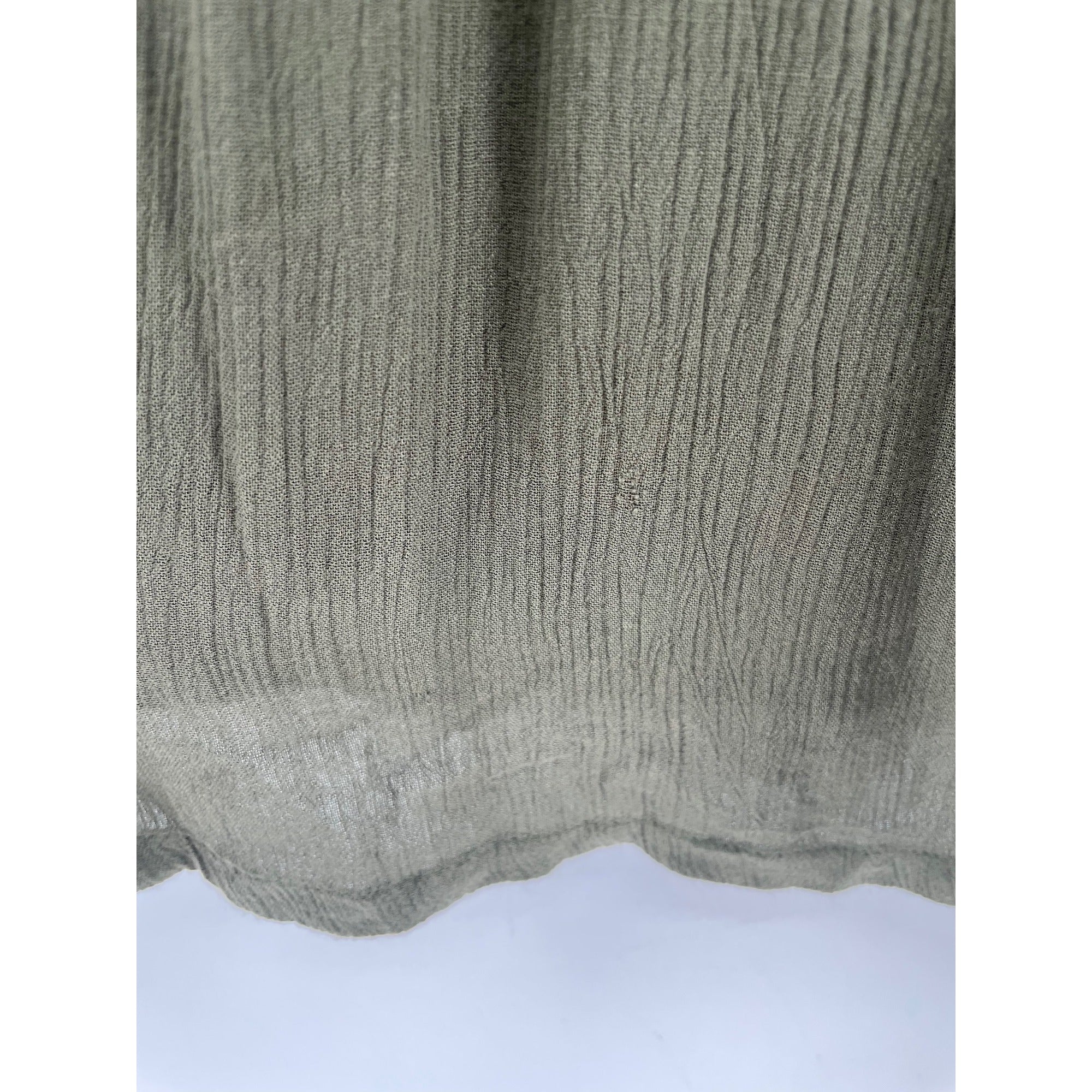 Topshop Women's Size 6 Olive Green/Army Green Roped Spaghetti Strap A-Line Pleated Top