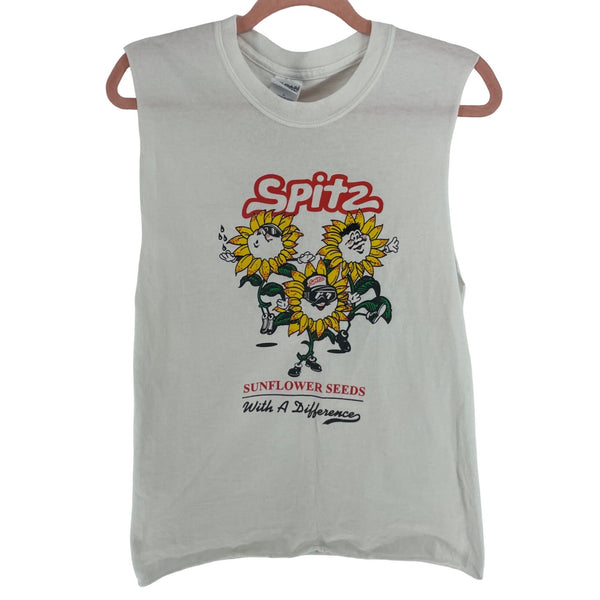 Gildan Activewear Women's Size Small Sleeveless Graphic Spitz Sunflower Tank