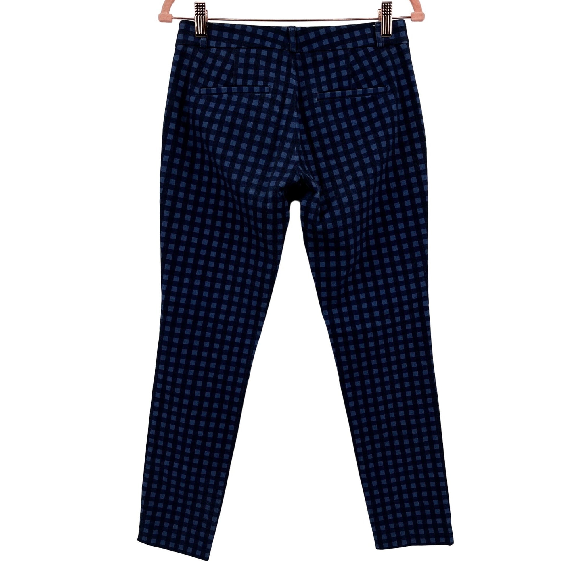 Banana Republic Women's Size 0 Navy & Blue Checked Pants