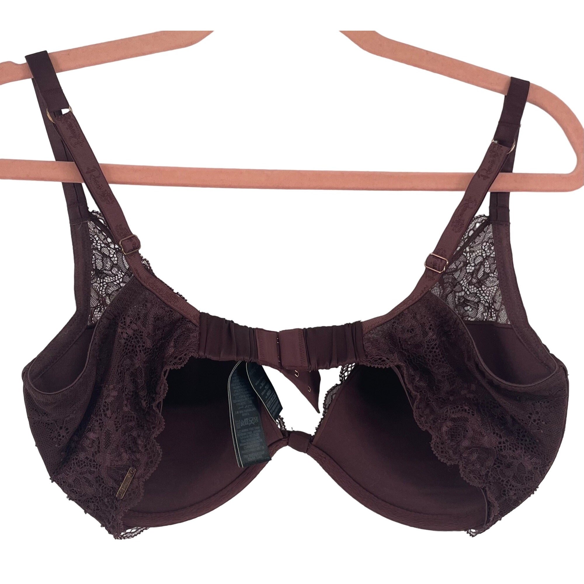 Autograph Women's Size 34DD Burgundy Maroon Padded & Wired Lace Bra