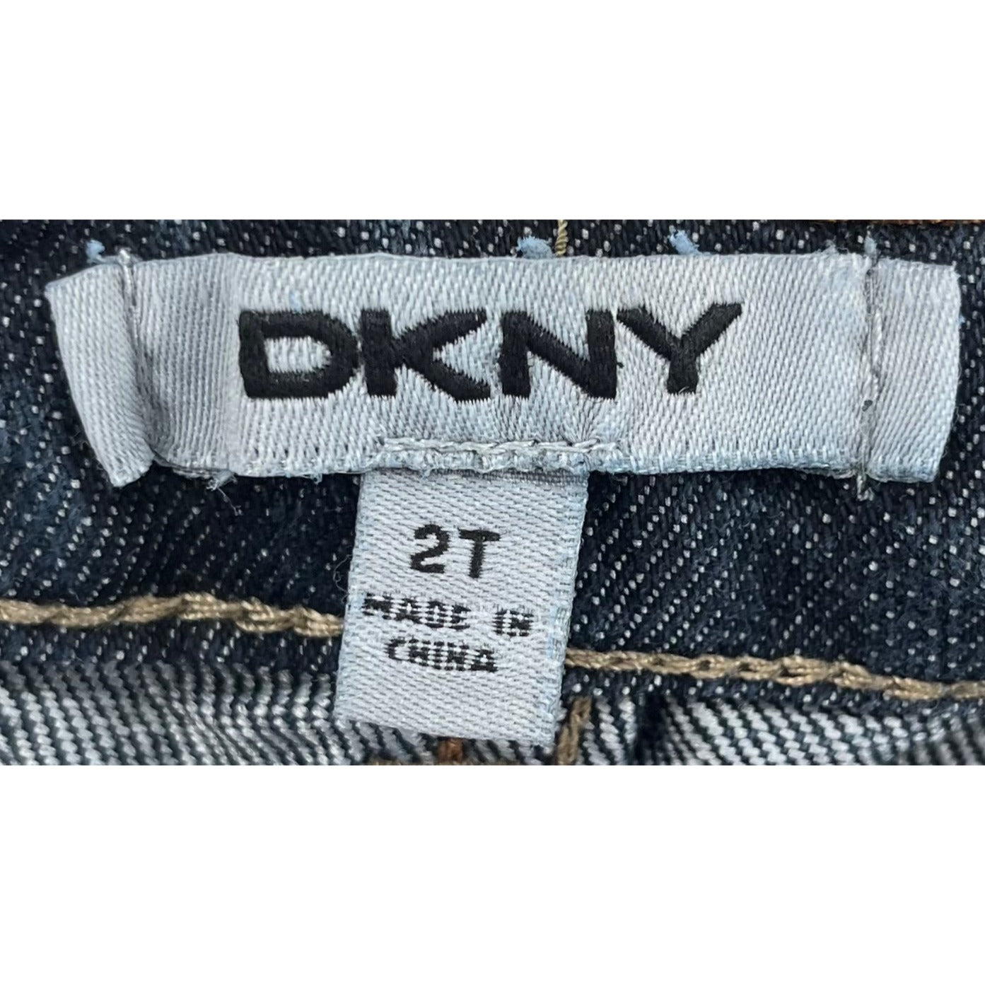 DKNY Girl's Size 2T Whiskered Dark Blue Jean Denim Roll-Up Shorts