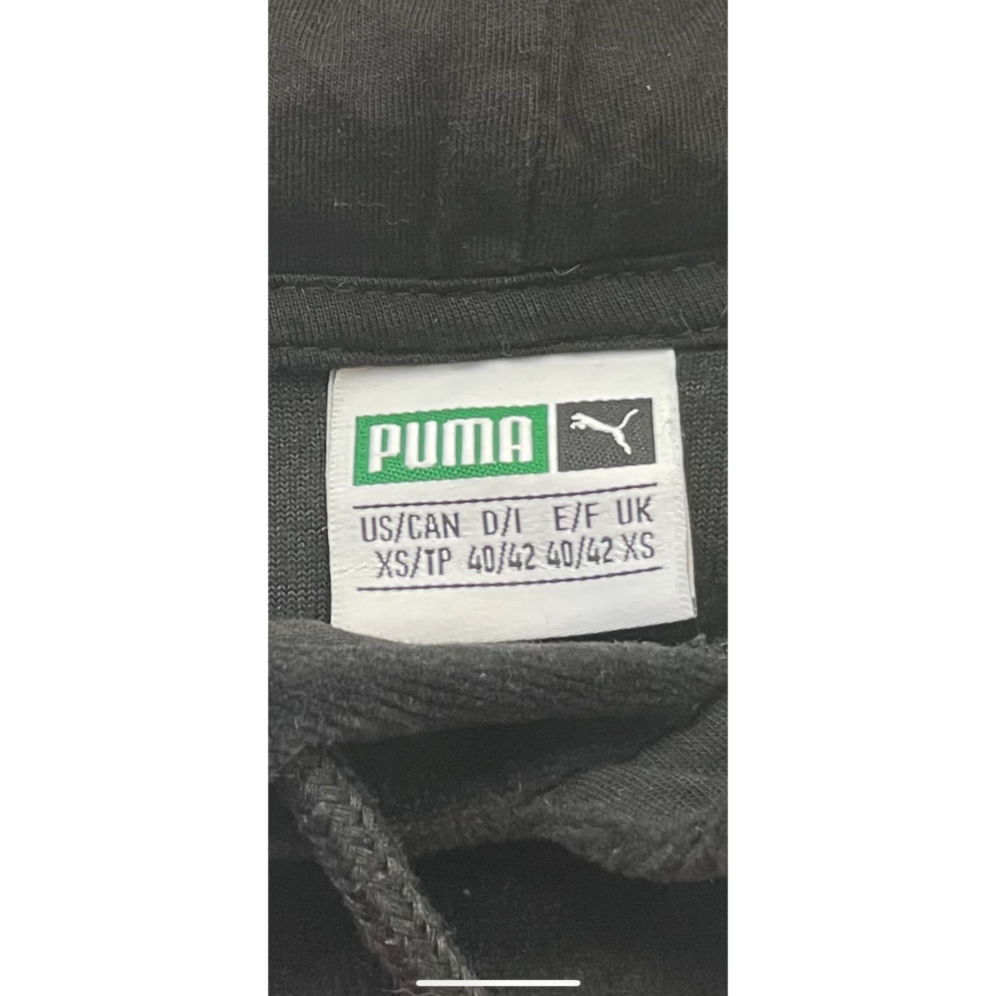 Puma Extra Small Women’s Black Velour Hoodie