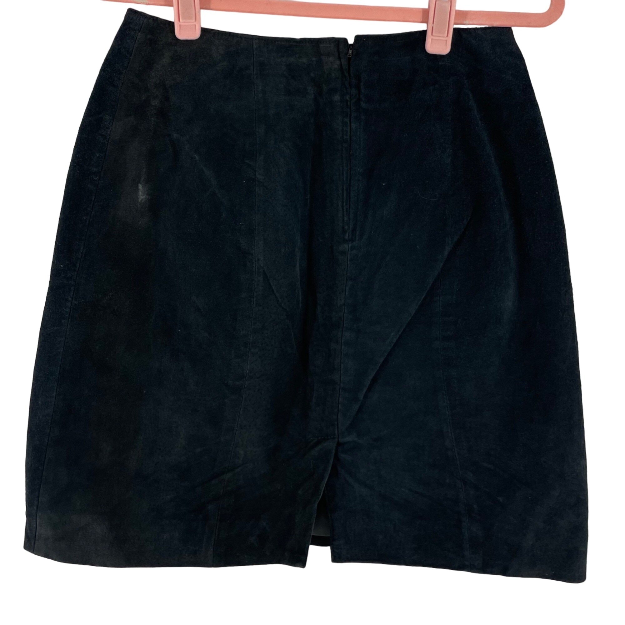 Vintage Savannah Women’s 6P Black Leather Mini Skirt