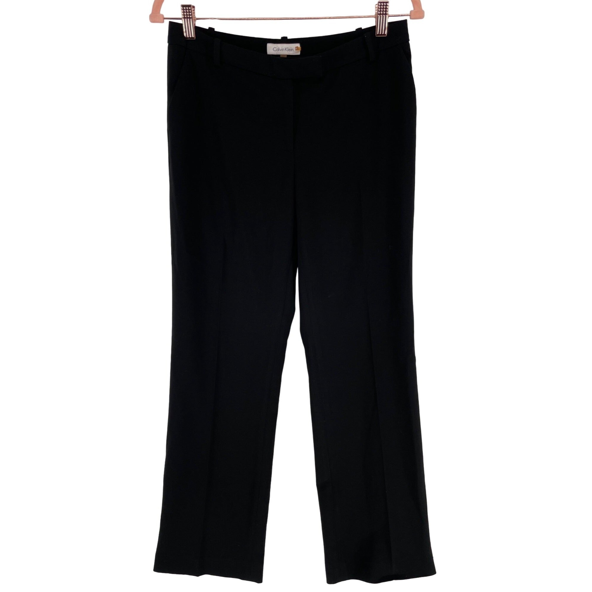 Calvin Klein Women's Size 6P Black Straight-Leg Dress Pants