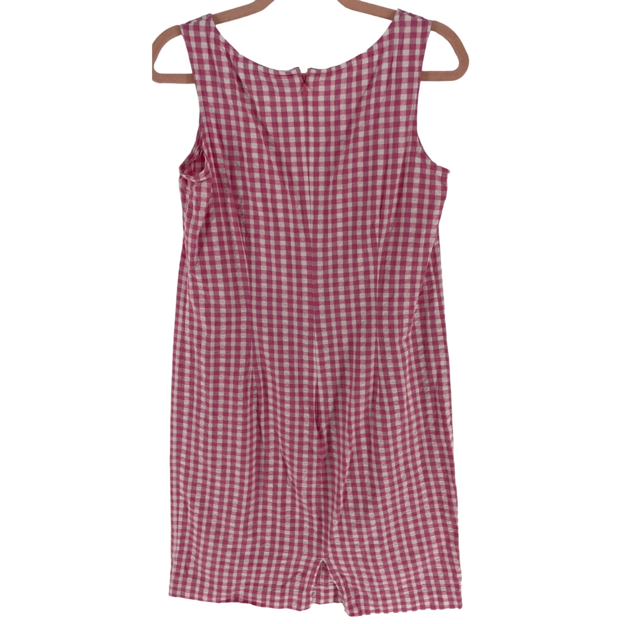 Liz Claiborne Women's Size 8 Pink/White Gingham Sleeveless Dress