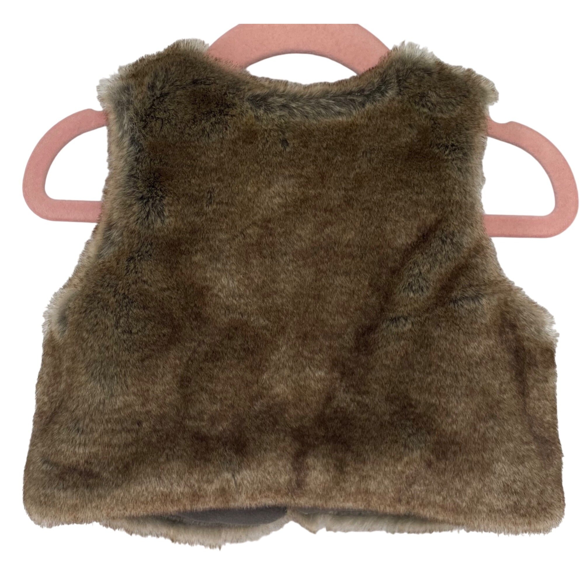 GAP Baby Girl's Size 6-12 Months Faux Fur Brown Vest