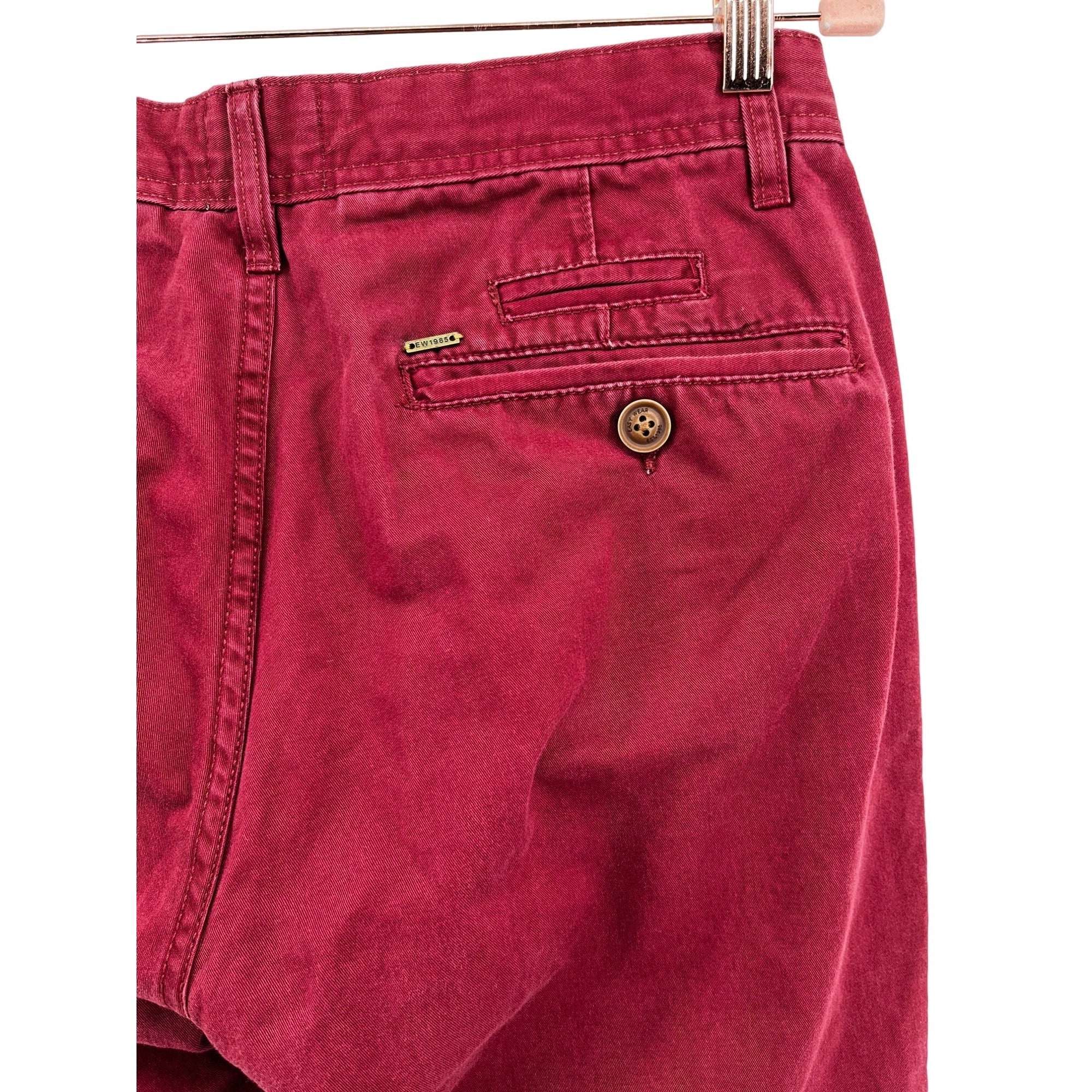 Quality Garments By EW Men's Size 42 Regular Fit Burgundy/Maroon Denim Pants