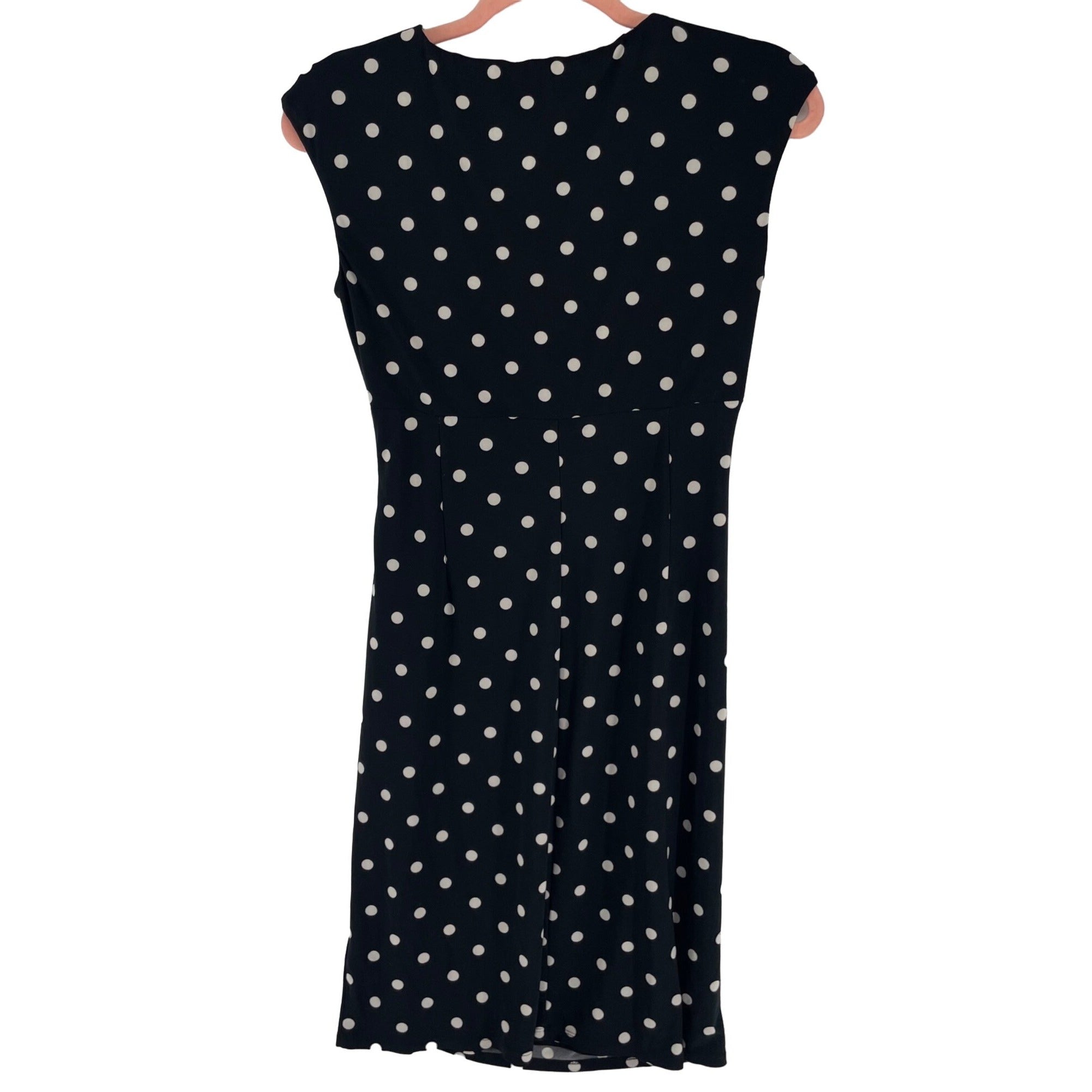 Ralph Lauren Women's Size 6P Black & White Polka Dot Short-Sleeved Dress