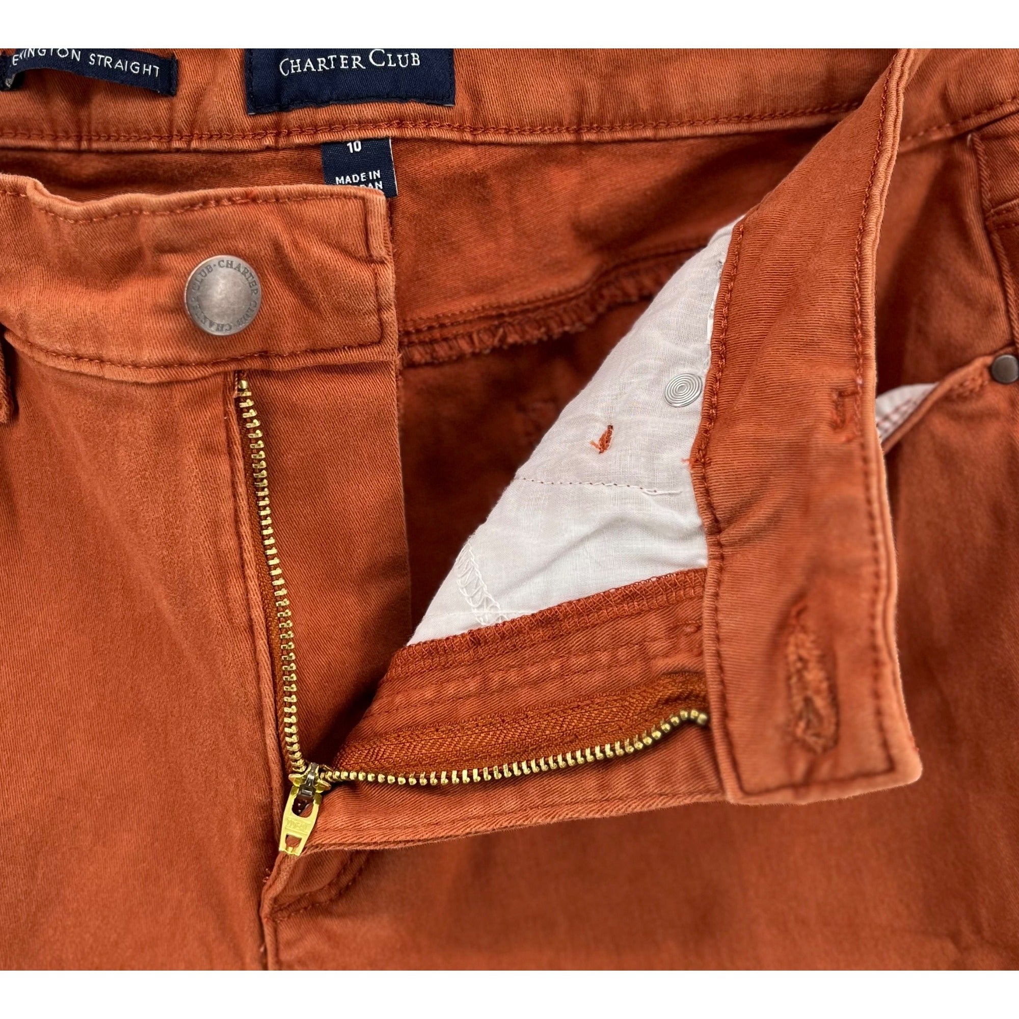 Charter Club Women's Size 10 Orange Denim Pants