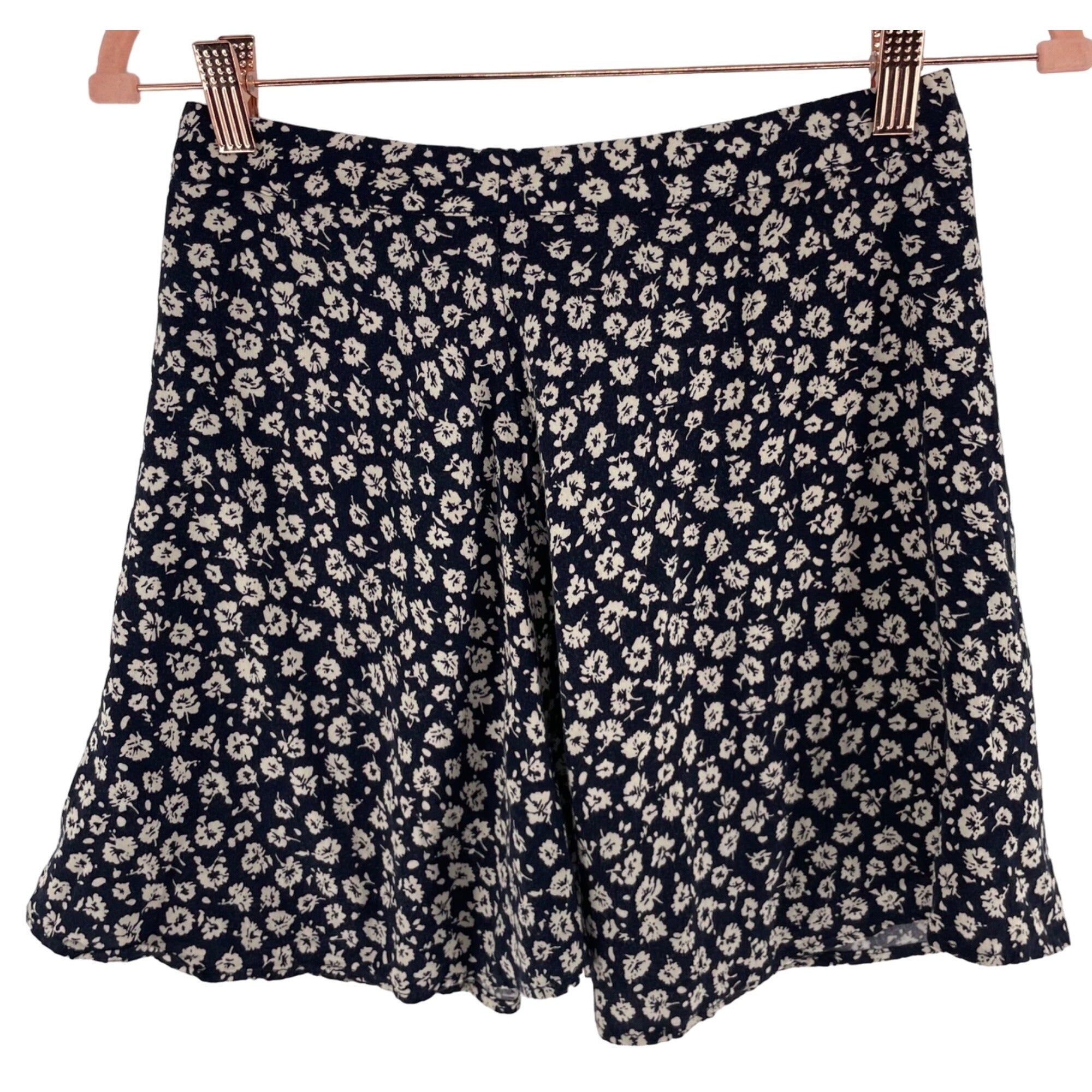 Forever 21 Women's Size Small (27) Navy & White Floral Print A-Line Mini Skirt