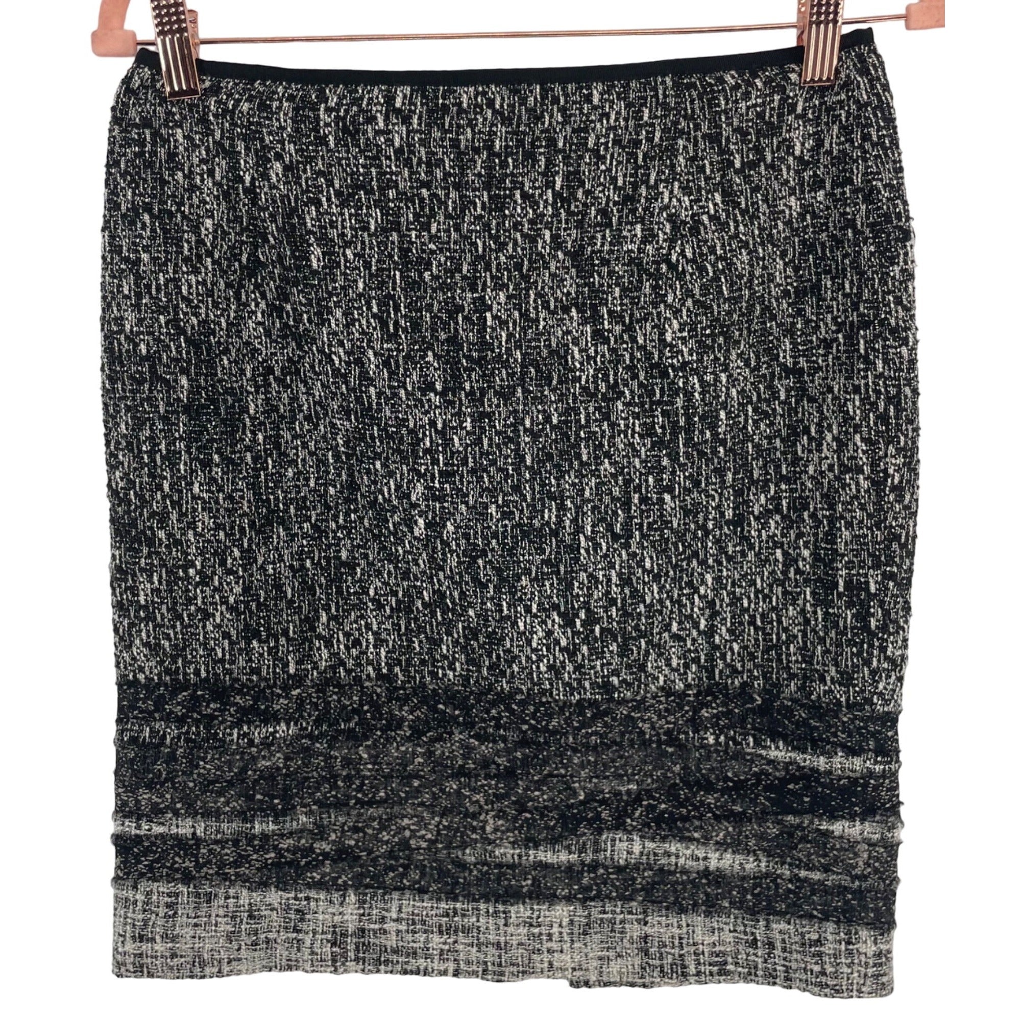 Elie Tahari Women's Size 2 Black/Grey/White Tweed Pencil Skirt