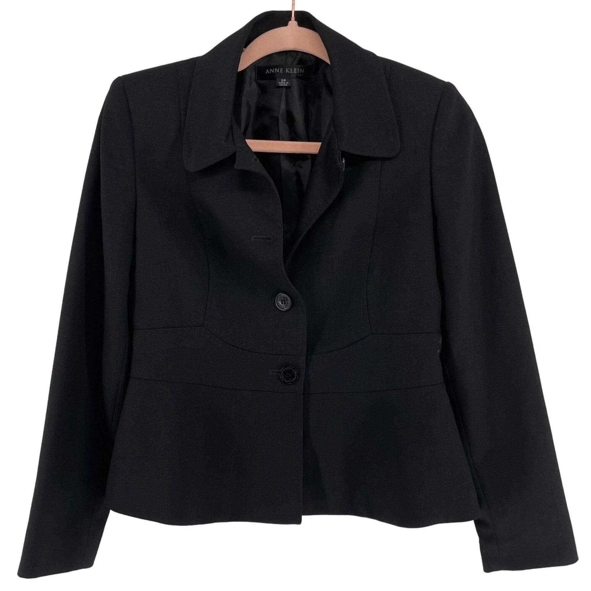 Anne Klein Women's Size 2P Black Business Suit Blazer