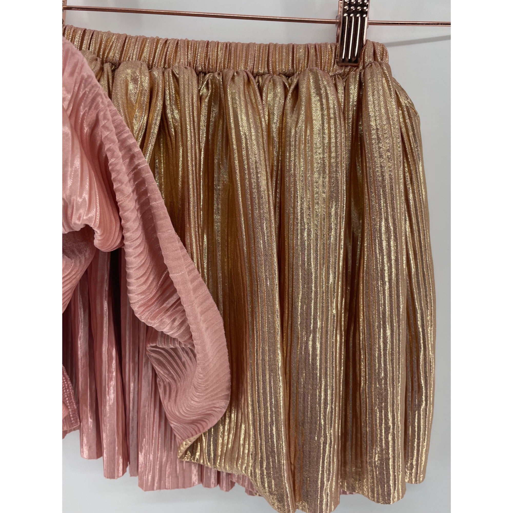 Old Navy Girl's 5T Gold & Pink Shimmery Crinkle Skirt