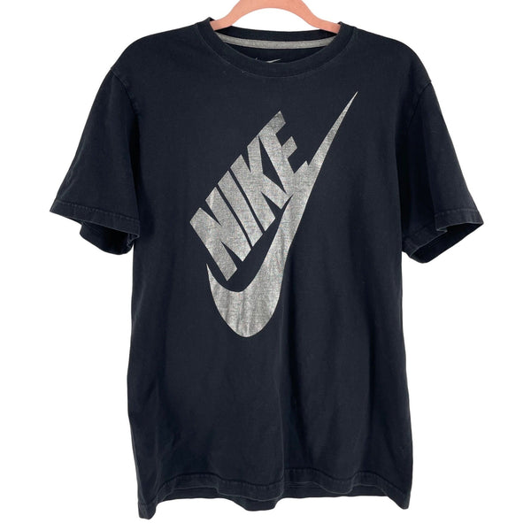 Nike Men's Size Medium Black and Silver Crew Neck T-Shirt