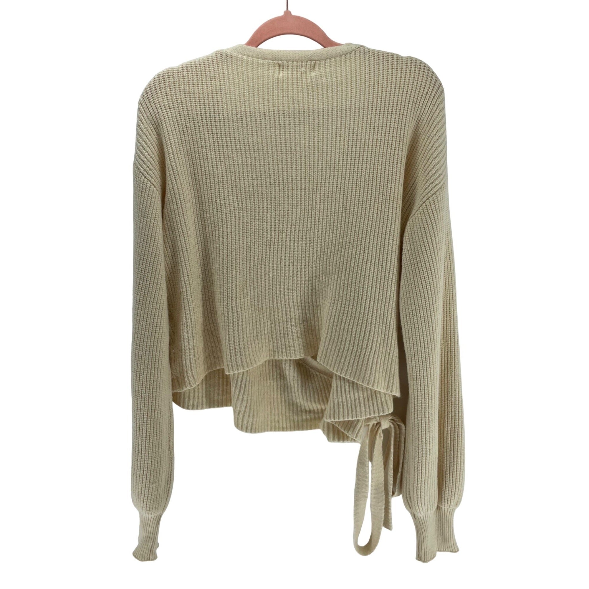 Privacy Please Women’s Large Cream Wrap Sweater