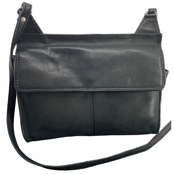 Chads Women's Small Black Leather Shoulder Bag