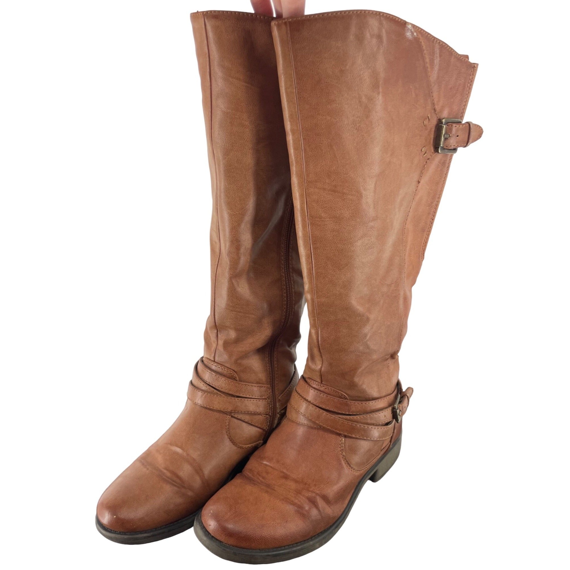 Baretraps Women's Size 8 Faux Leather Susanna Brown Knee-High Boots