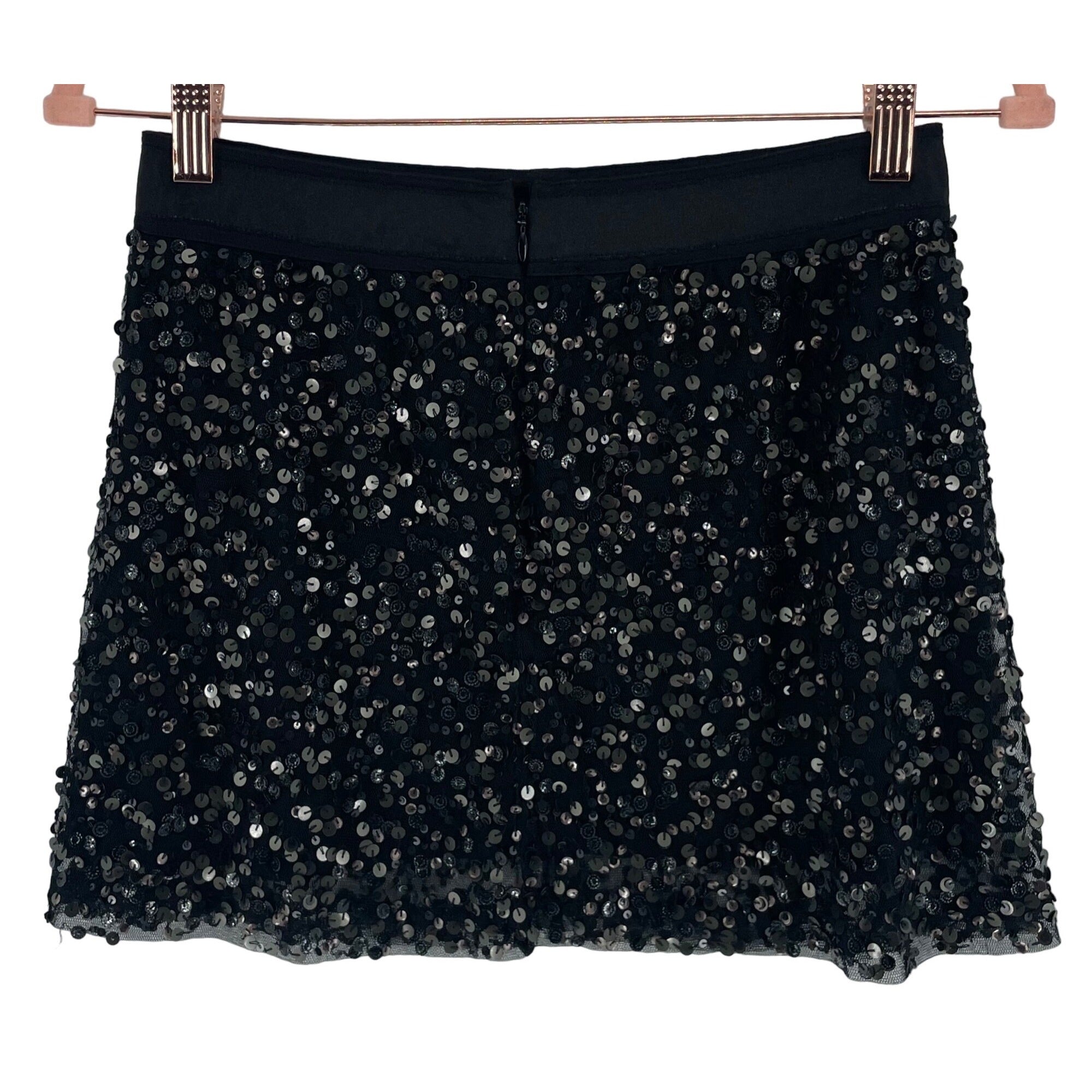 Chan Luu Women's Size XS Black Sequin Designer Mini Skirt