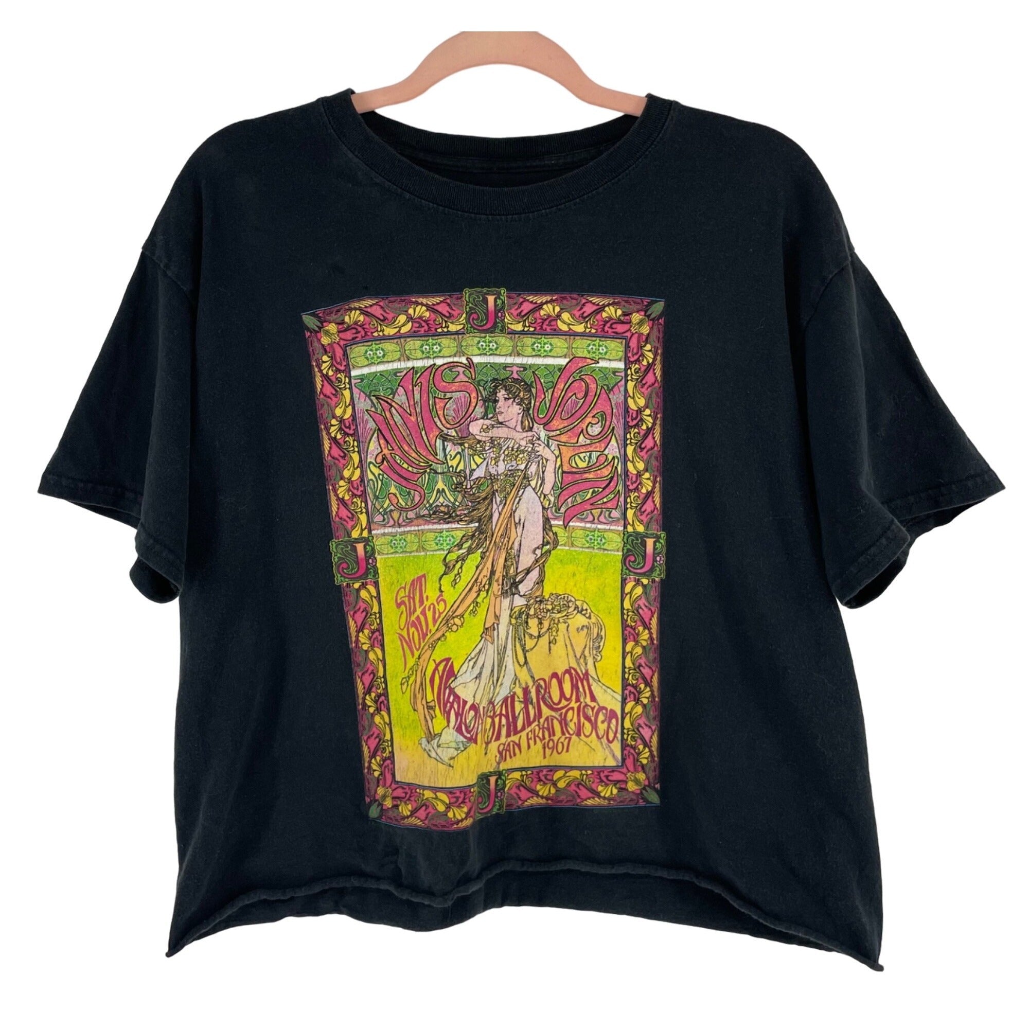 Janis Joplin Women's Size Large Vintage Avalon Ballroom 1967 Black Graphic Tee