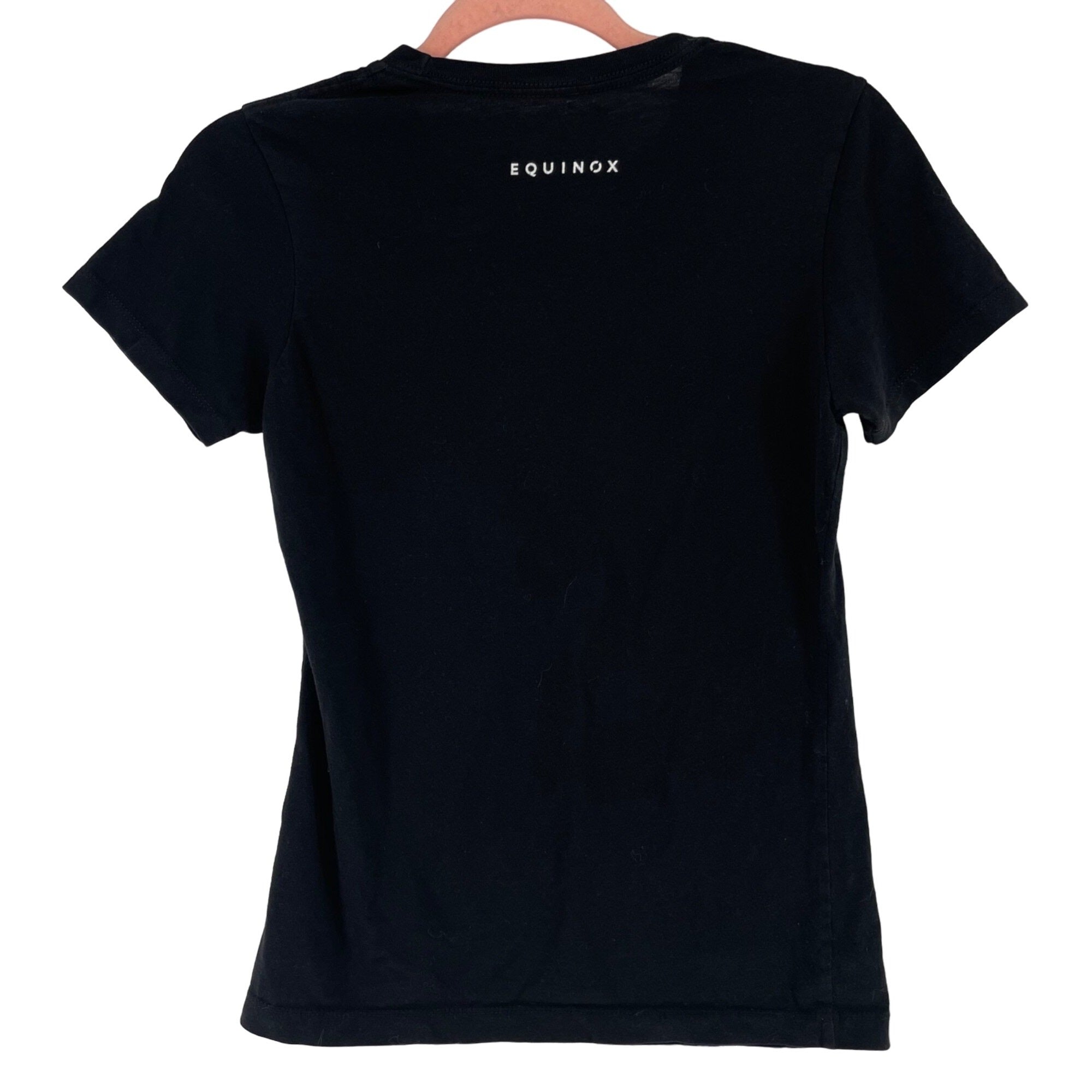 Equinox Women's Size Small Black Crew Neck "Pilates" T-Shirt