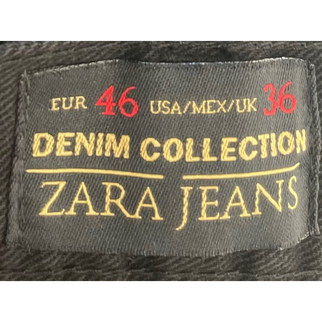 Zara Jeans Men's Size 36 Black Denim Jean Straight-Leg Pants