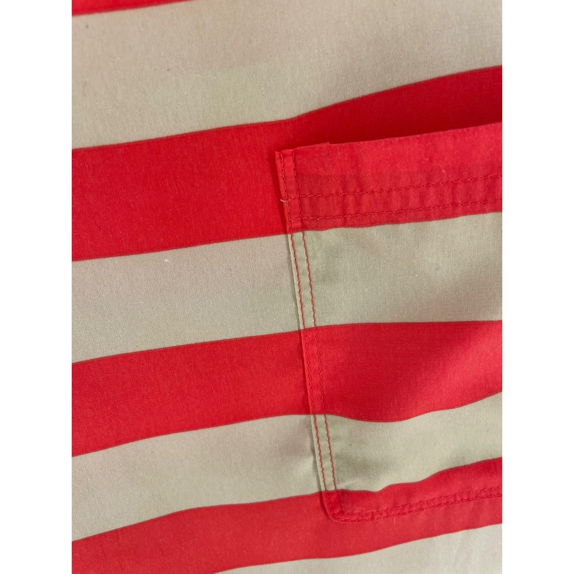 GAP Women's Size Medium Red & Tan Striped Shirt W/ Front Pocket