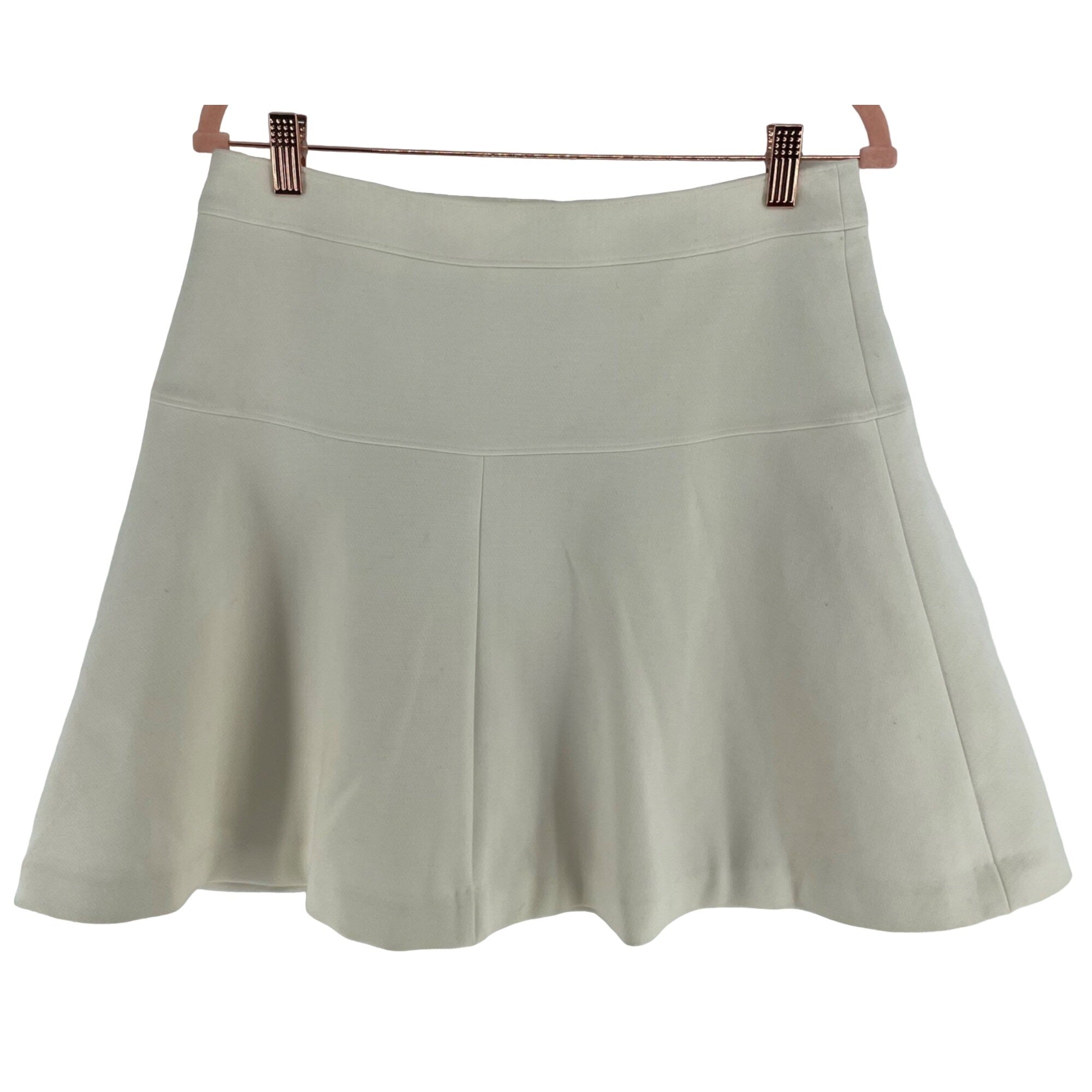 CLEARANCE Banana Republic Women's Size 8 Cream A-Line Pleated Mini Skirt