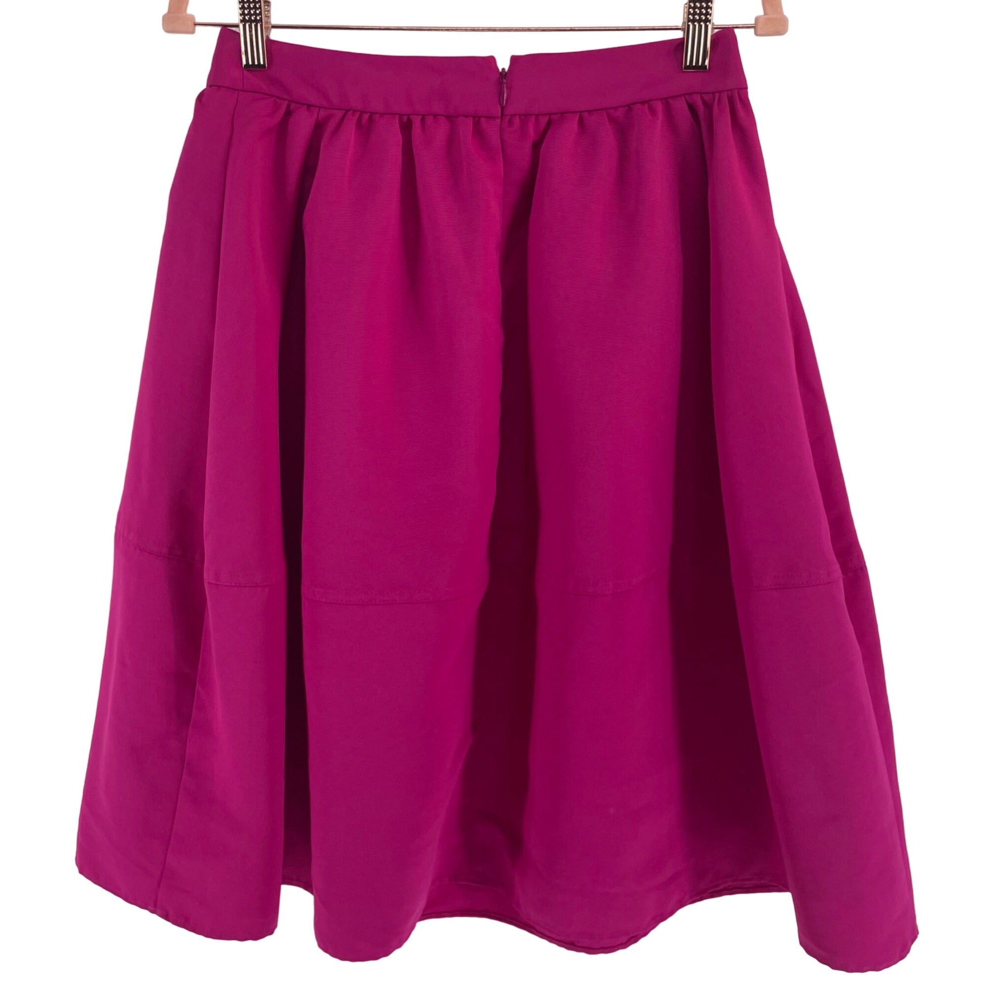 Express Women's Size 8 Women's Fuchsia Pink Pleated A-Line Midi Skirt