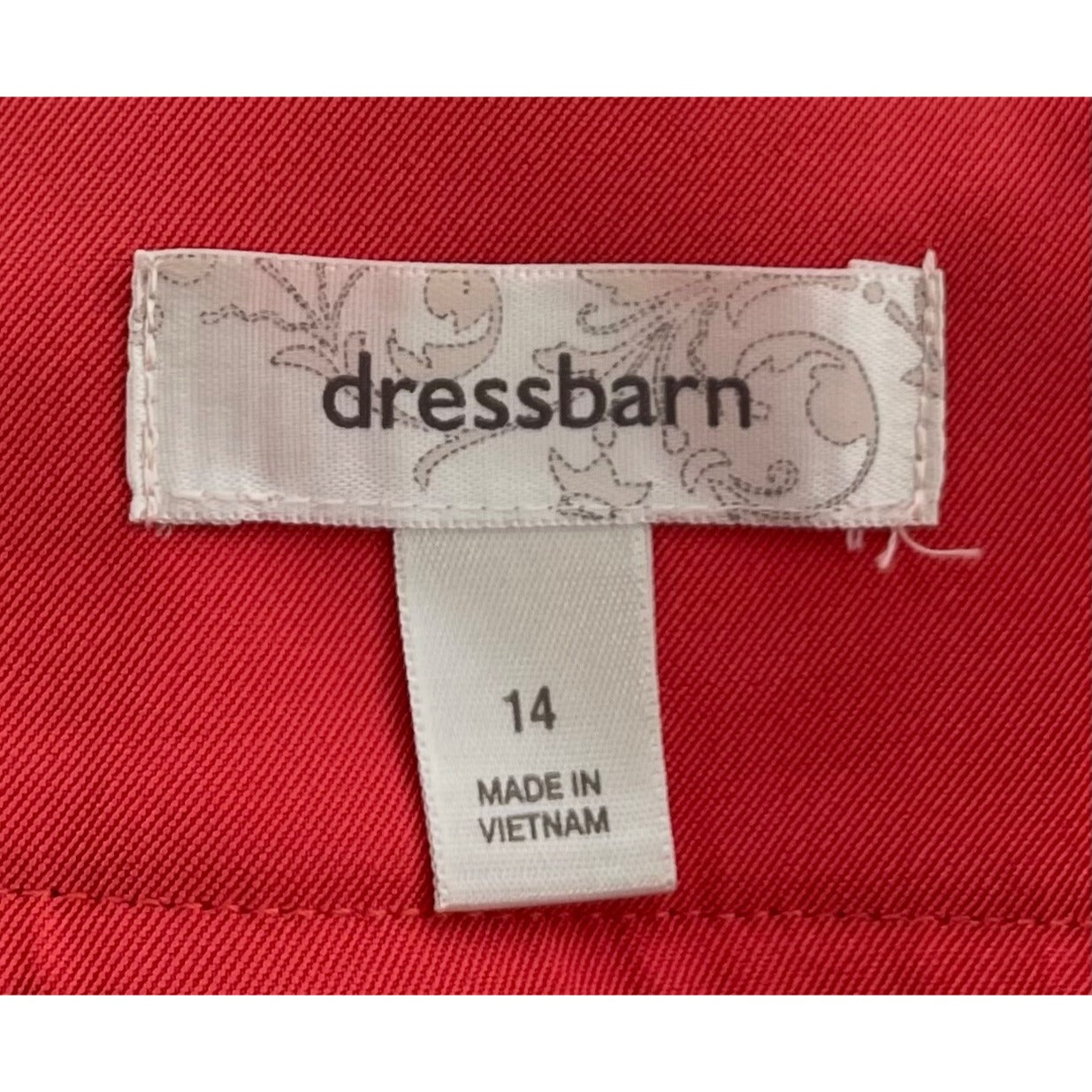 Dressbarn Women's Size 14 Coral Pink Sleeveless Sheath Cocktail Dress