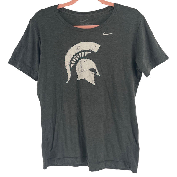 Nike Women's Size XL Spartans Grey Crew Neck T-Shirt W/ Rhinestones