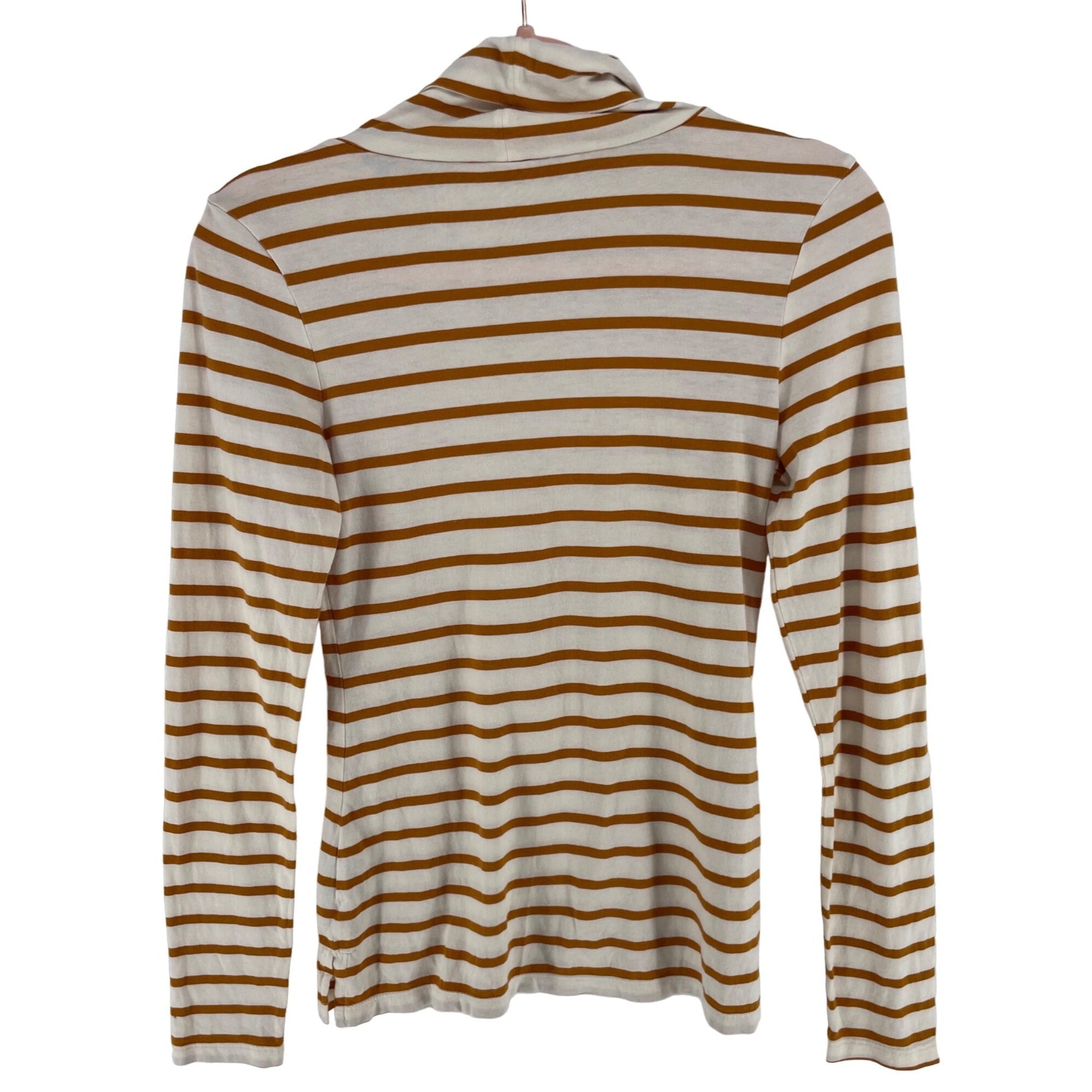 Old Navy Women's Size XS Burnt Orange & Cream Striped Turtleneck Top