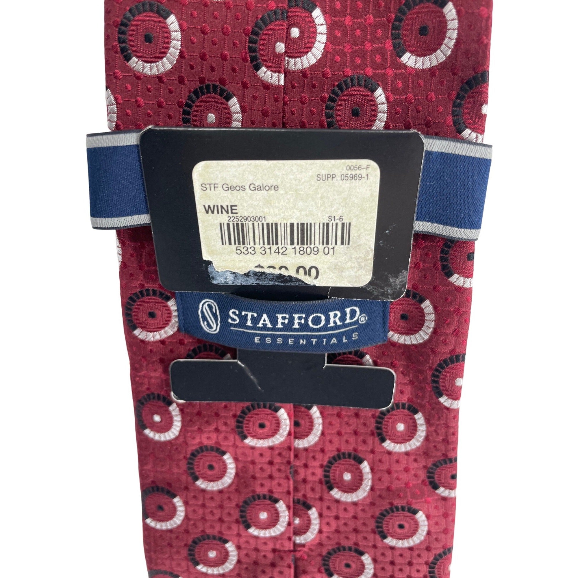 NWT Stafford Men's Wine-Colored Silk Dress Tie