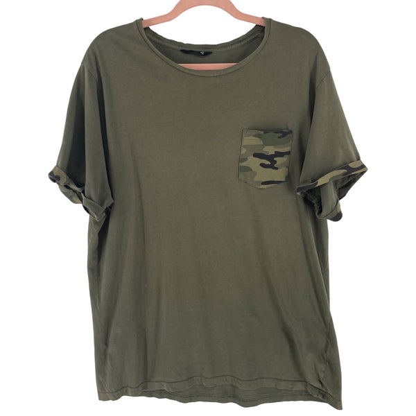 Jay Jays Men's Size XL Olive Green/Army Green Crew Neck Camo T-Shirt