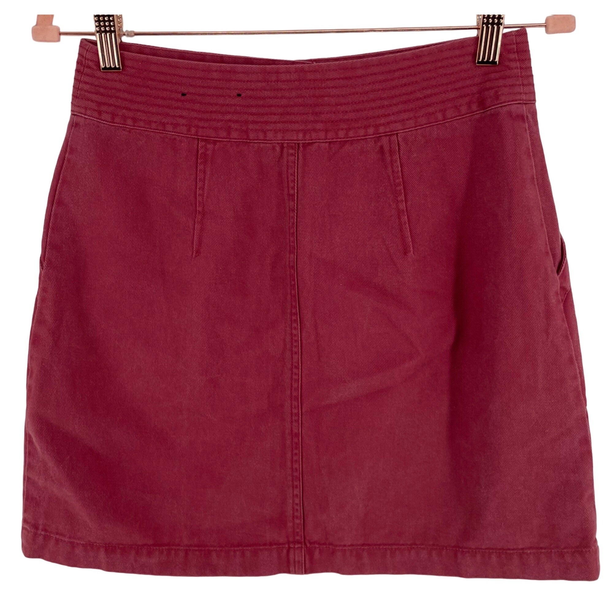 Banana Republic Women's Size 0 Cherry/Mauve Pink Denim Mini Skirt