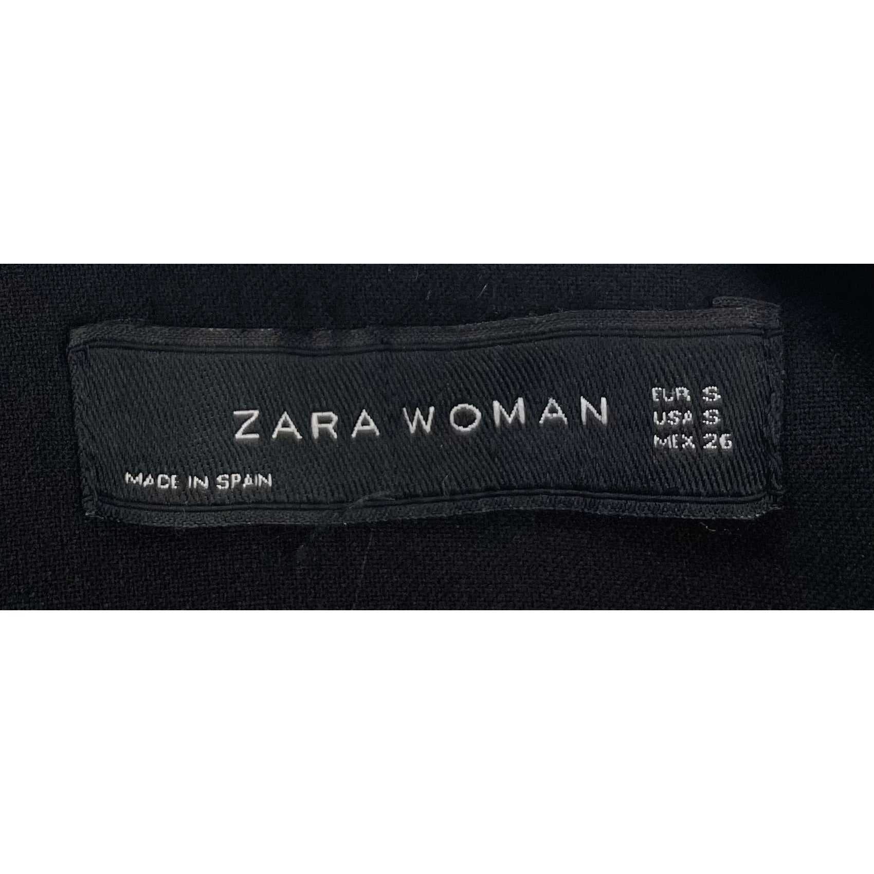 Zara Women 's Size Small Black Long Formal Double-Breasted Dressy Blazer