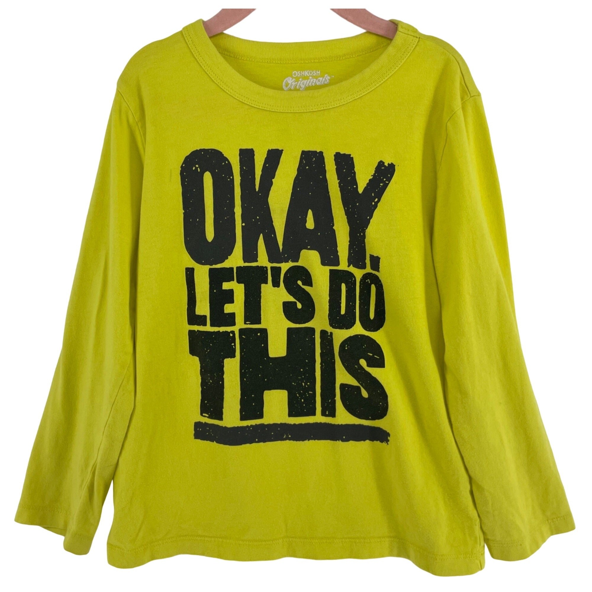 CLEARANCE Oshkosh Originals Boy's Size 6 Neon Yellow/Black Graphic Shirt